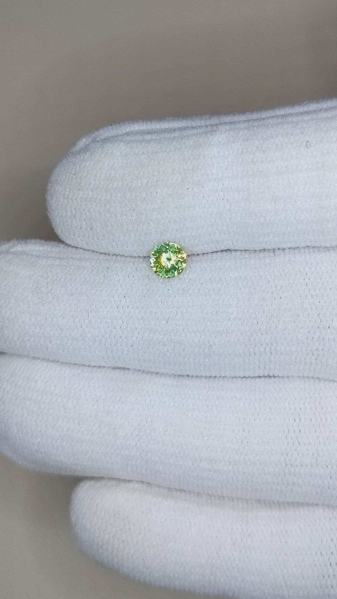 0.40 Ct. Greenish Yellow Sapphire from Montana Size Video