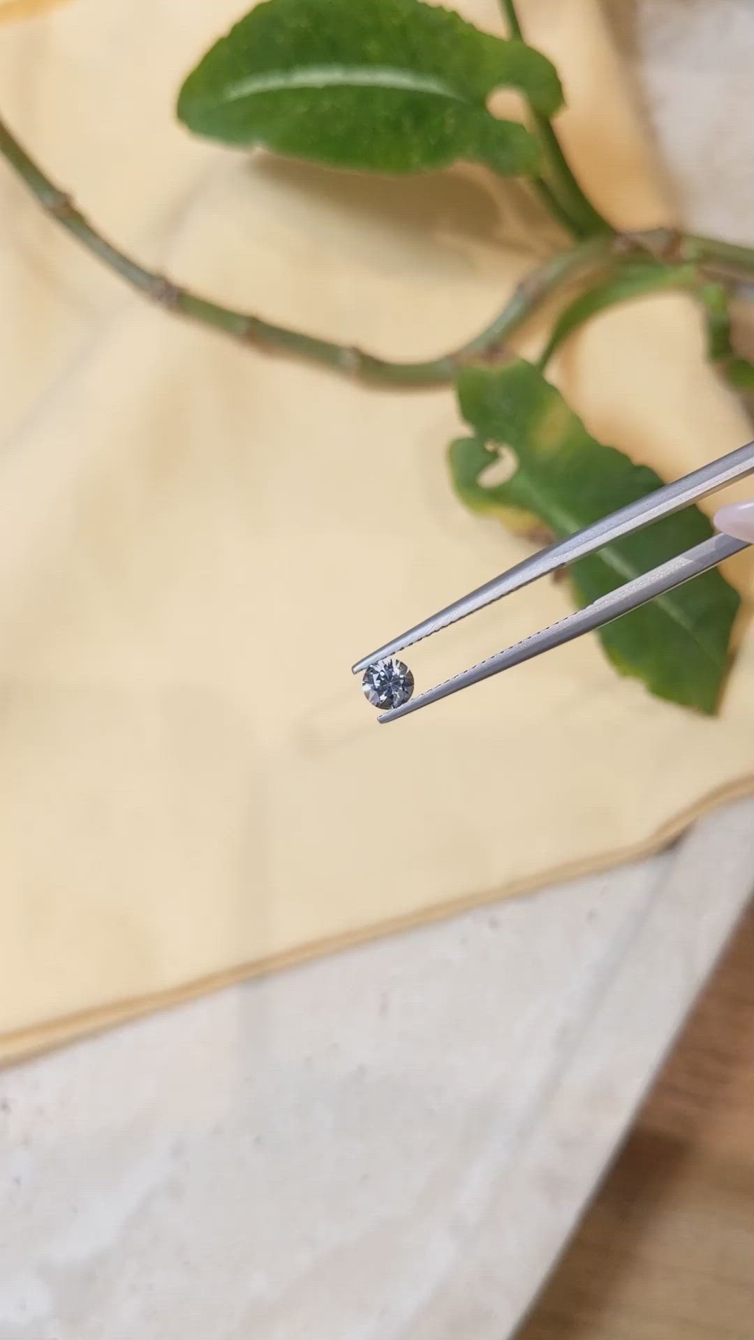 0.41 Ct. Bluish Grey Sapphire from Montana Size Video