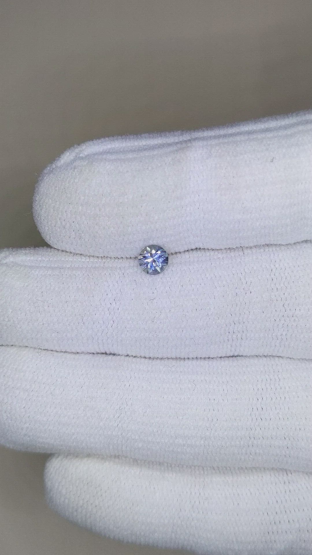 0.41 Ct. Bluish Grey Sapphire from Montana Size Video