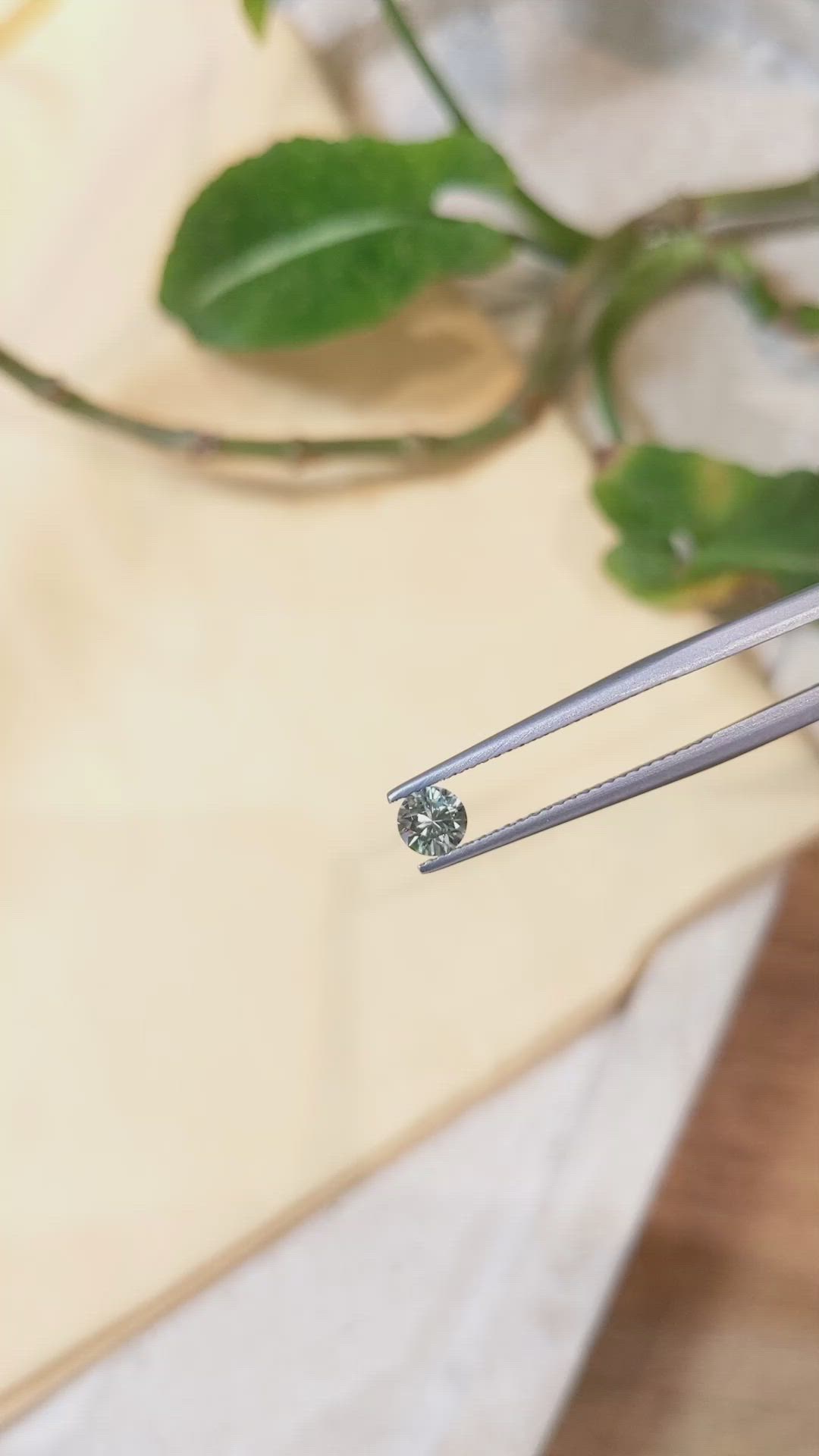 0.42 Ct. Yellowish Green Sapphire from Montana Size Video