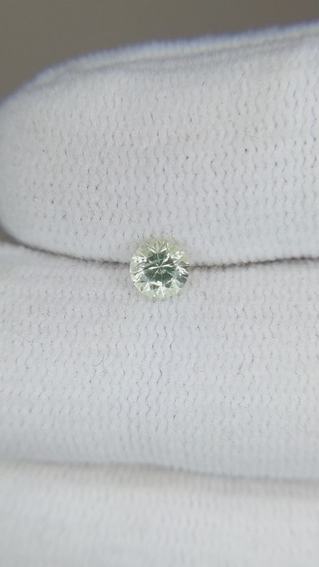 0.42 Ct. Yellowish Green Sapphire from Montana Size Video