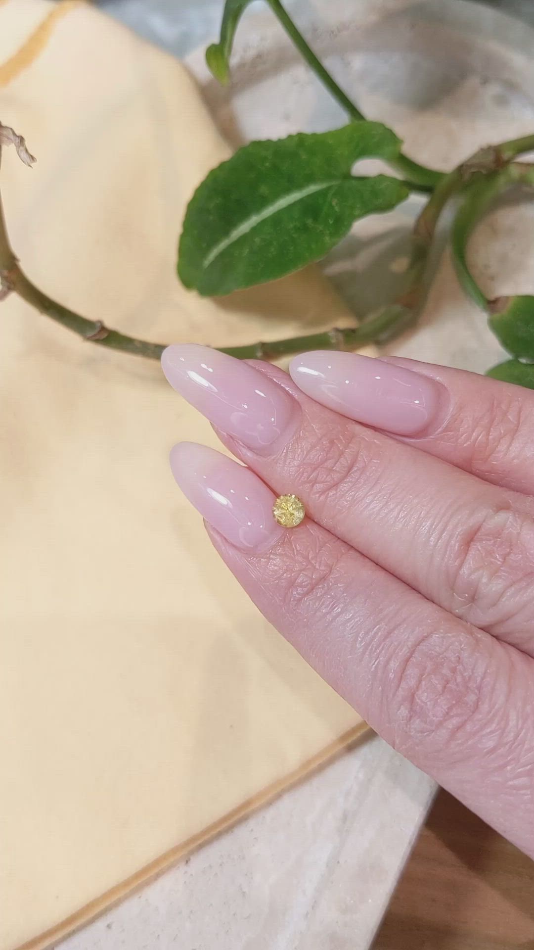 0.42 Ct. Yellow Sapphire from Montana Size Video