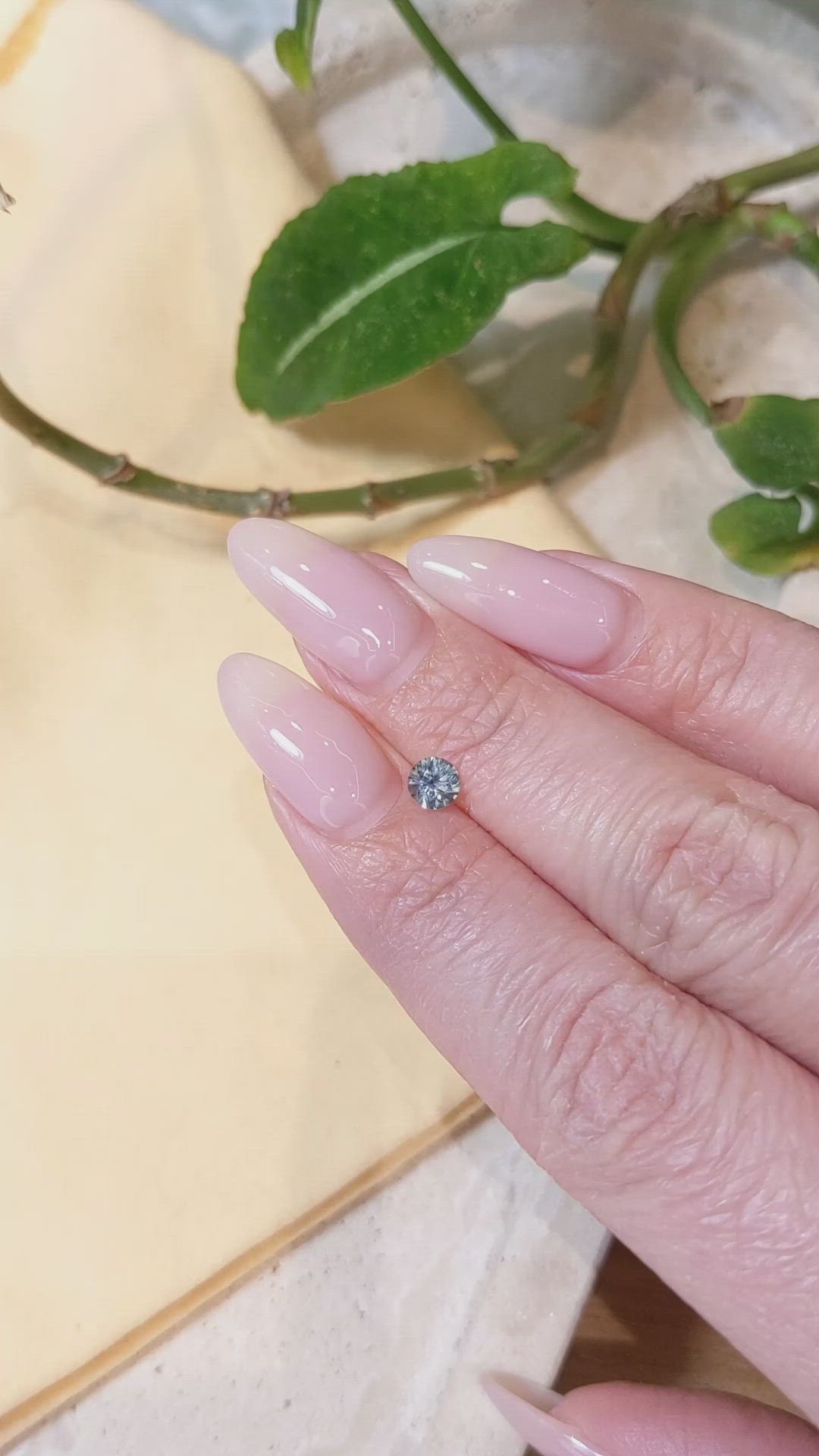 0.45 Ct. Greyish Blue Sapphire from Montana Size Video