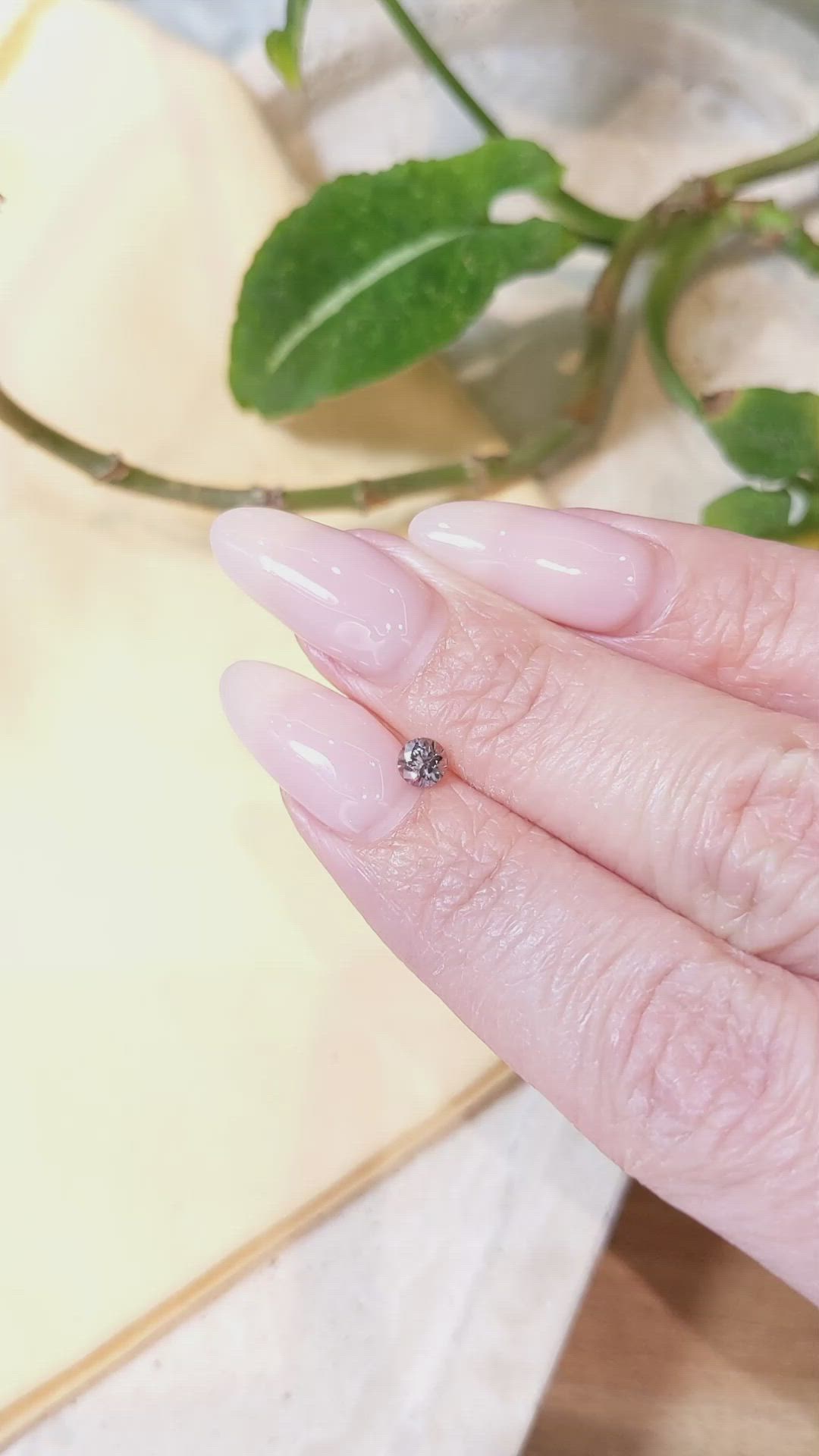 0.34 Ct. Pinkish Brown Sapphire from Montana Size Video
