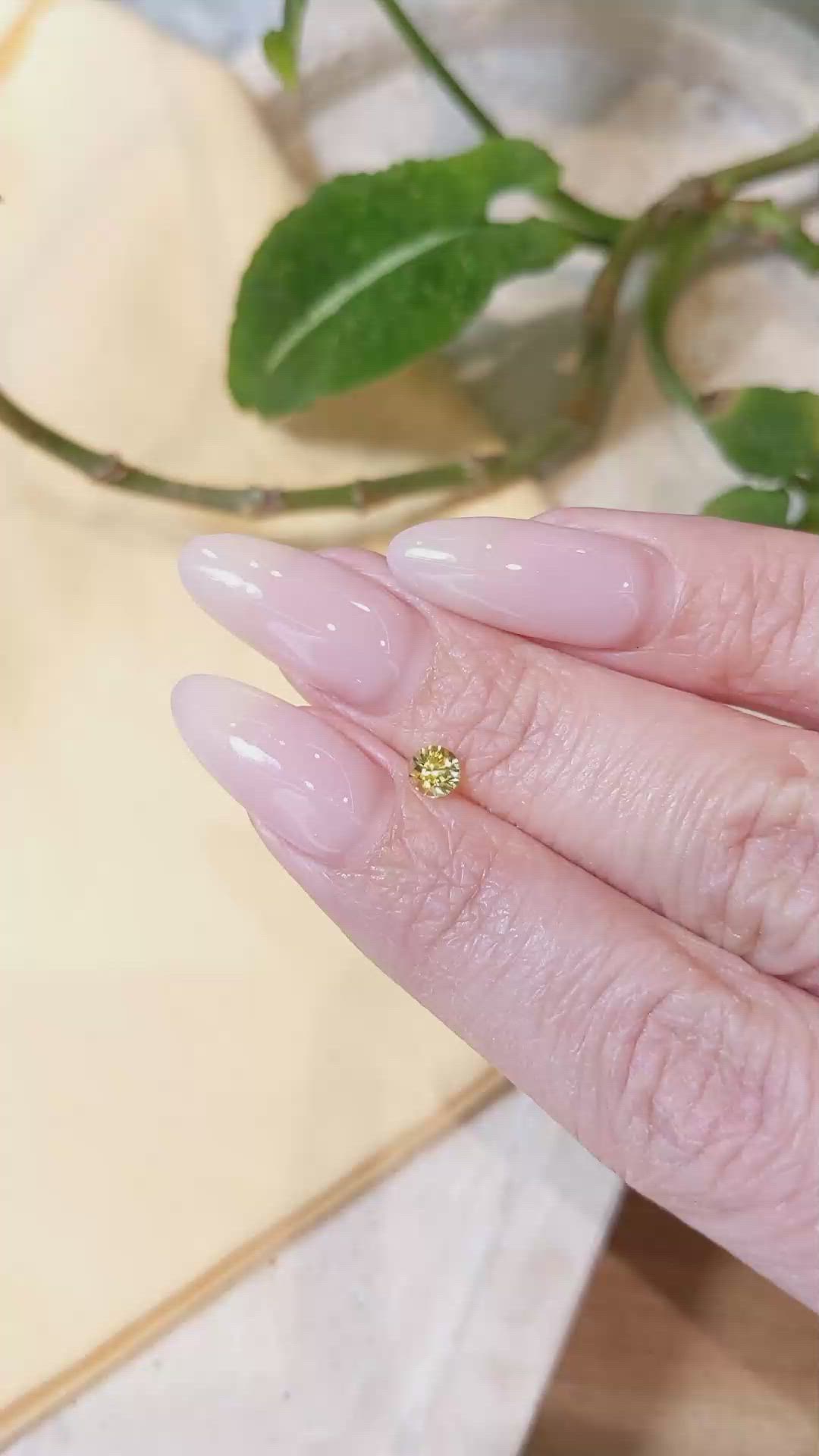 0.34 Ct. Yellow Sapphire from Montana Size Video