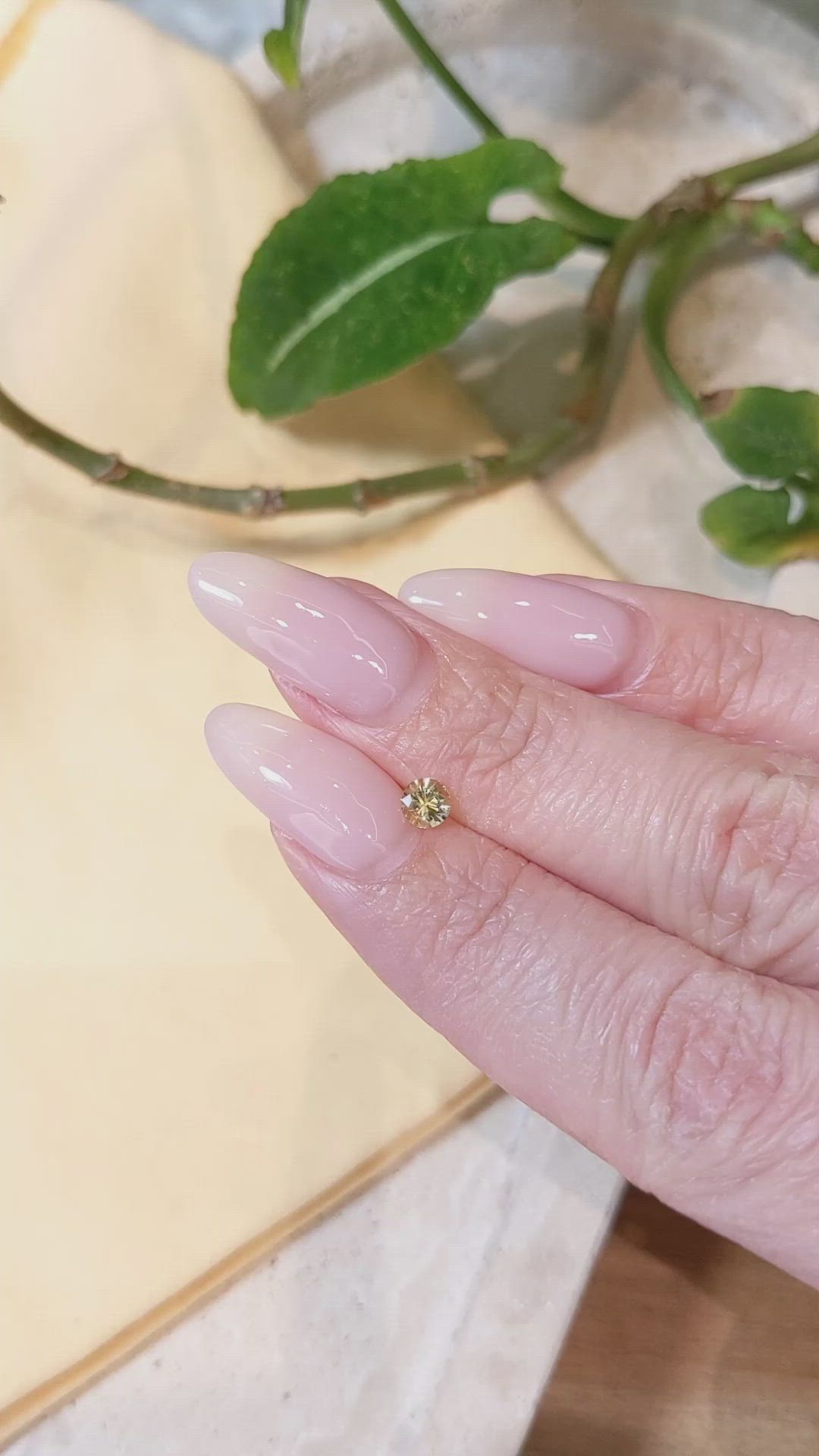 0.38 Ct. Yellow Sapphire from Montana Size Video