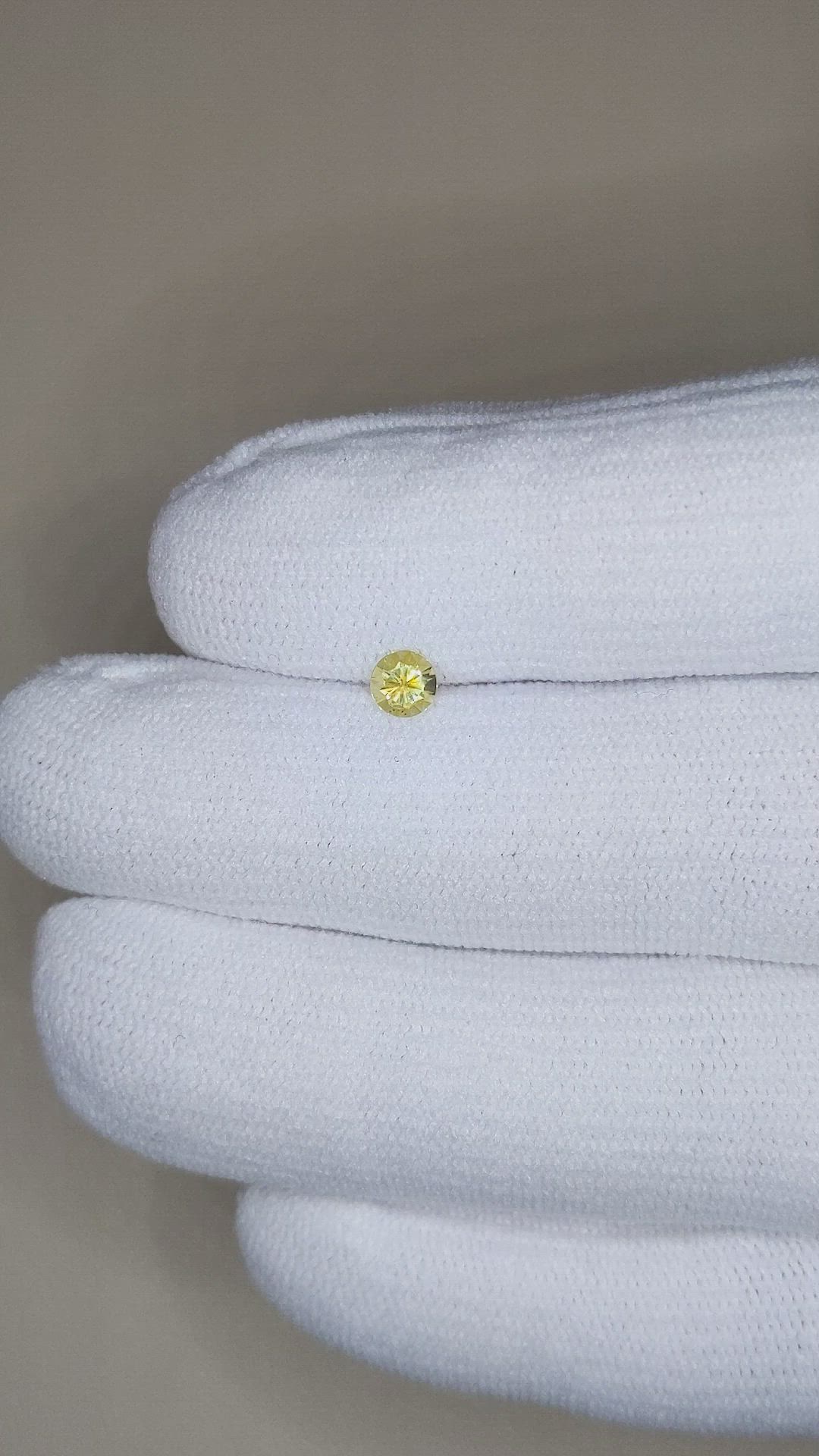 0.38 Ct. Yellow Sapphire from Montana Size Video