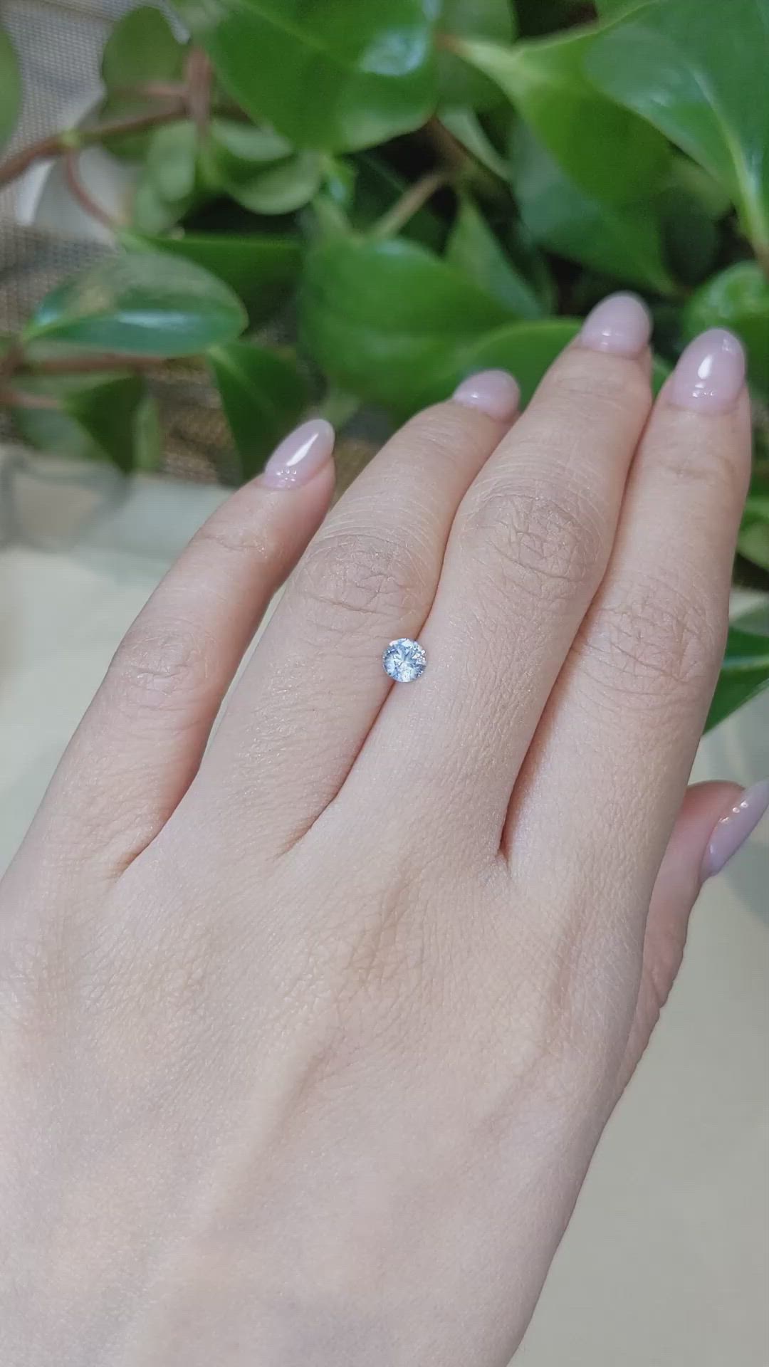 0.39 Ct. White Sapphire from Montana Size Video