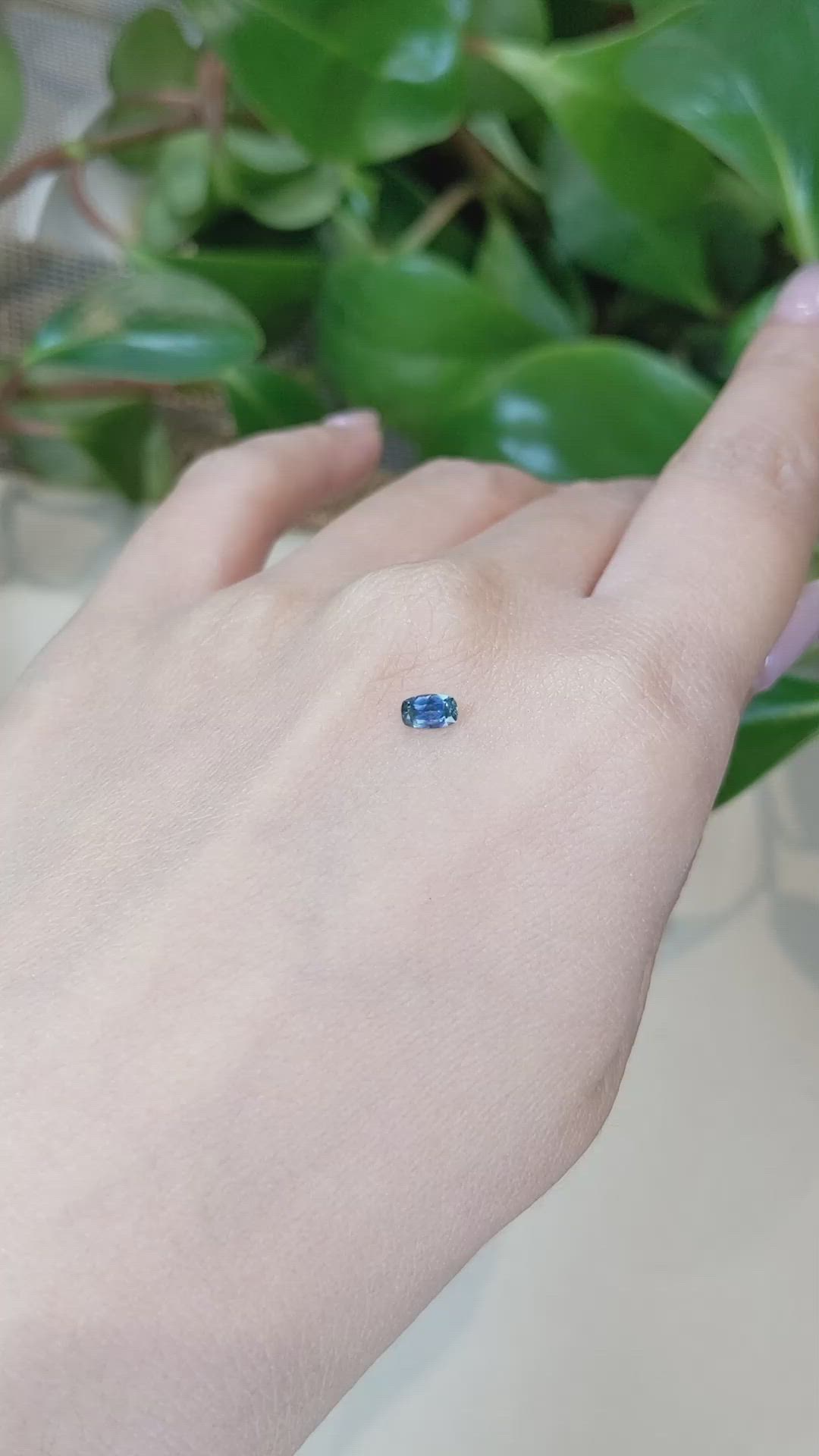 0.26 Ct. Greenish Blue Sapphire from Montana Size Video