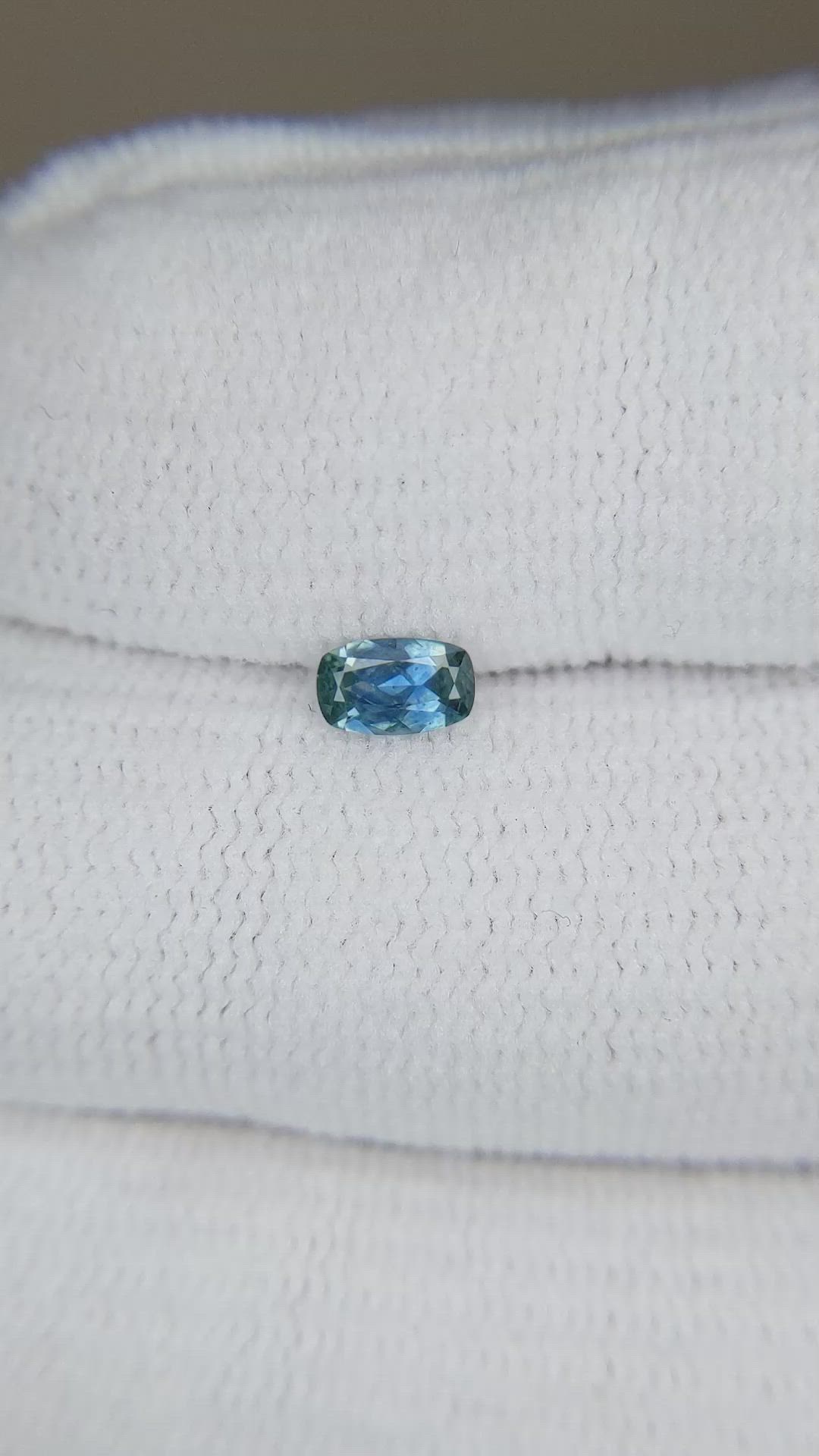 0.26 Ct. Greenish Blue Sapphire from Montana Size Video