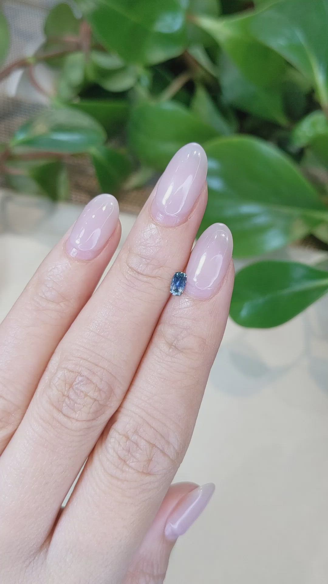 0.26 Ct. Greenish Blue Sapphire from Montana Size Video