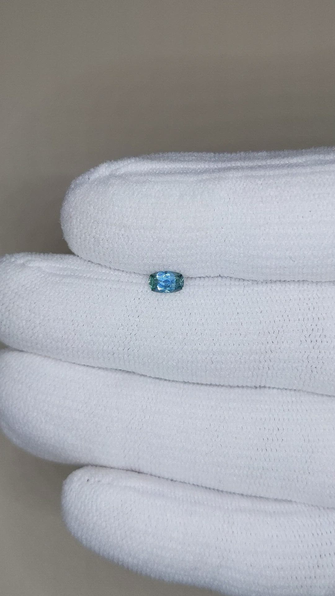 0.26 Ct. Greenish Blue Sapphire from Montana Size Video