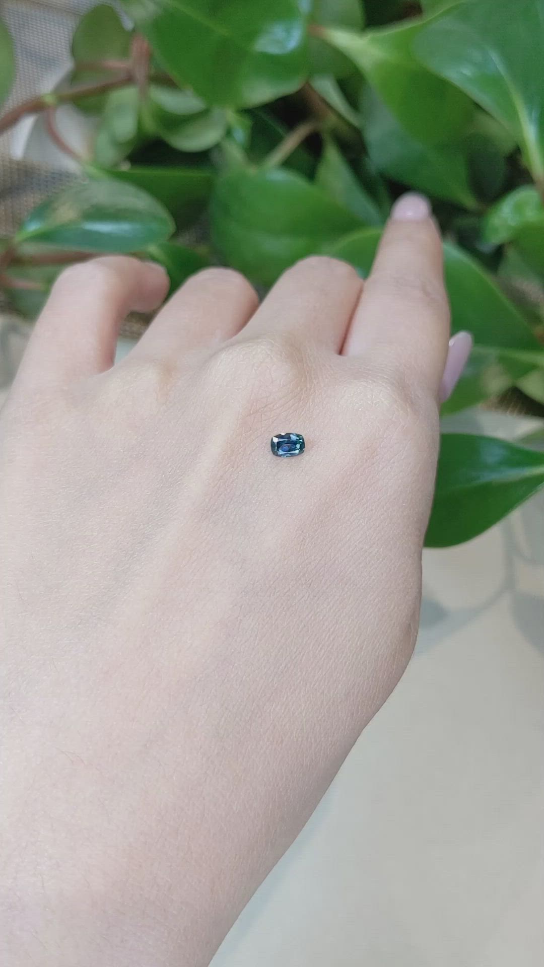 0.41 Ct. Bluish Green Sapphire from Ceylon (Sri Lanka) Size Video