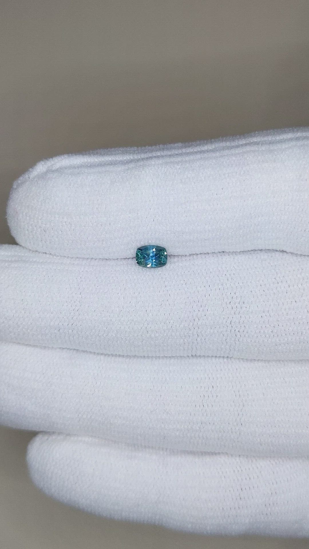 0.41 Ct. Bluish Green Sapphire from Ceylon (Sri Lanka) Size Video