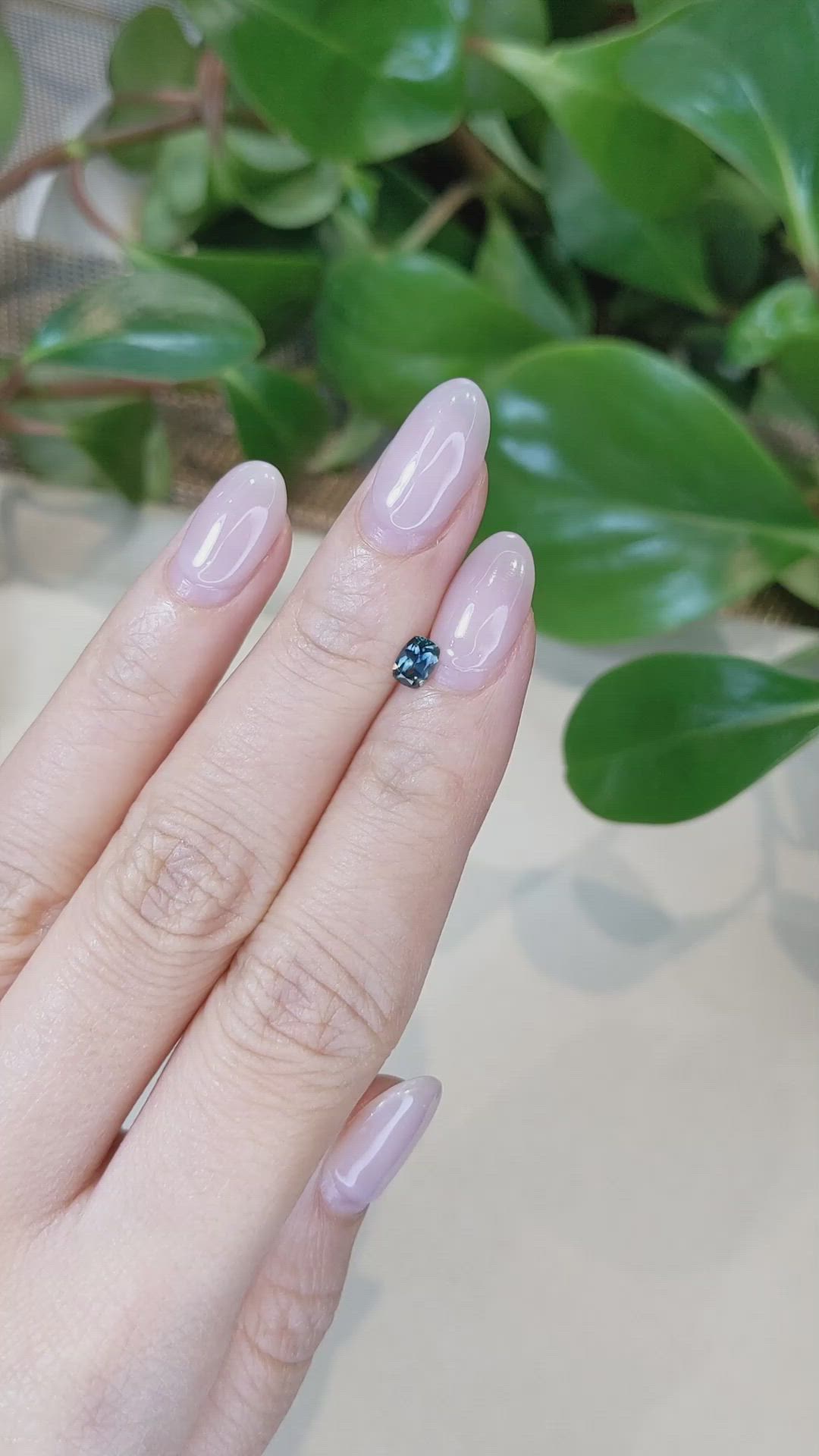 0.41 Ct. Bluish Green Sapphire from Ceylon (Sri Lanka) Size Video