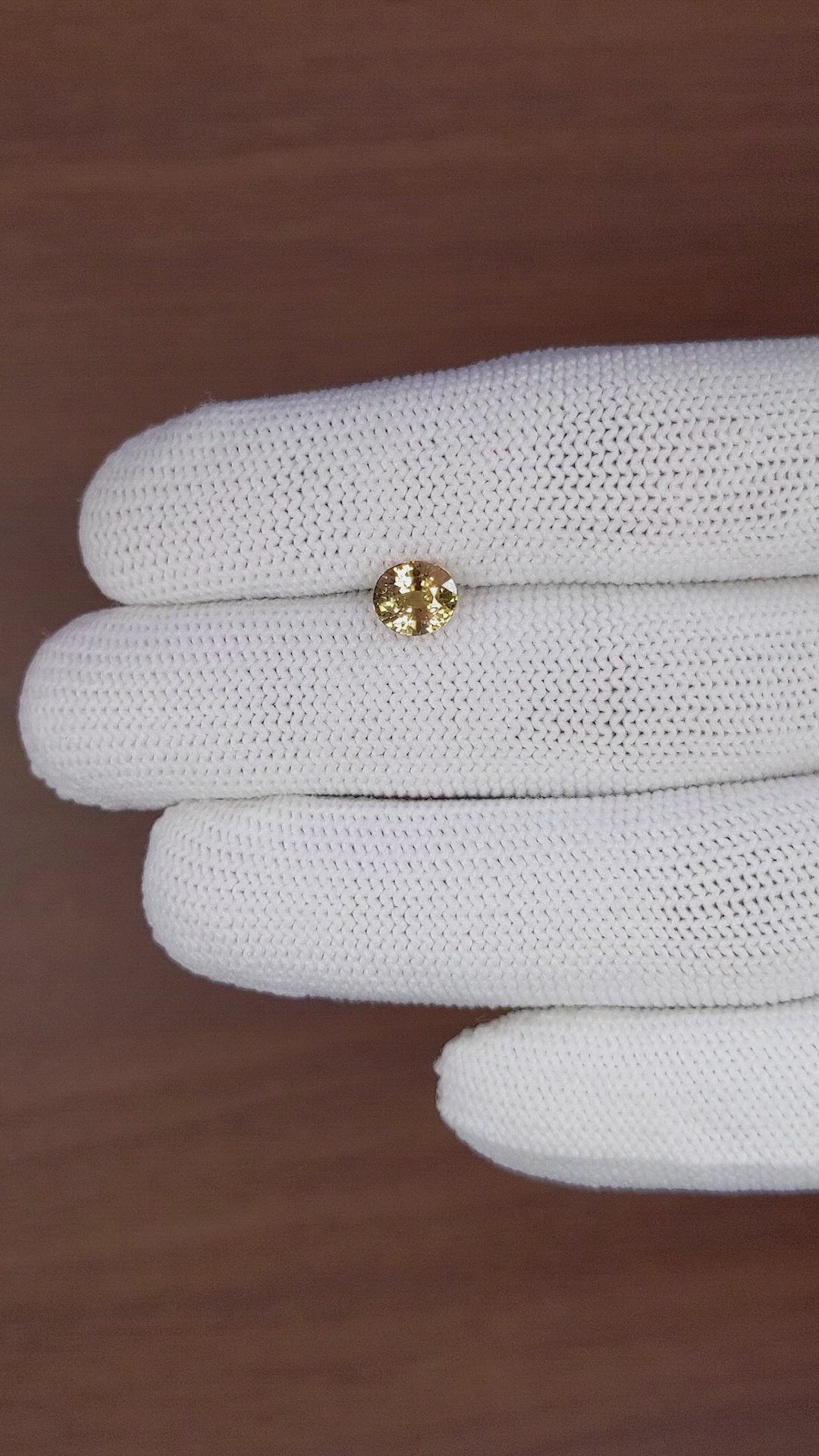 1.46 Ct. Greenish Yellow Sapphire from Tanzania Size Video