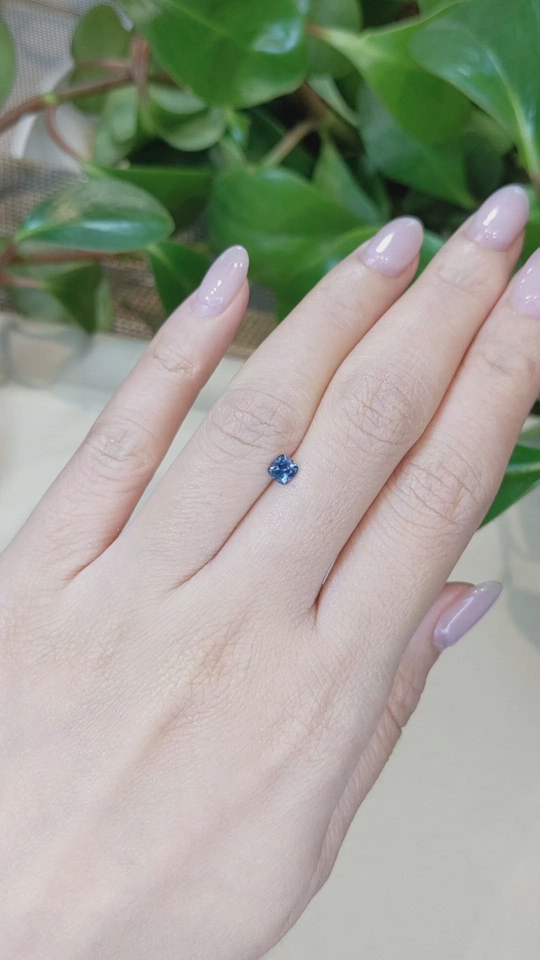 0.43 Ct. Greyish Blue Sapphire from Montana Size Video