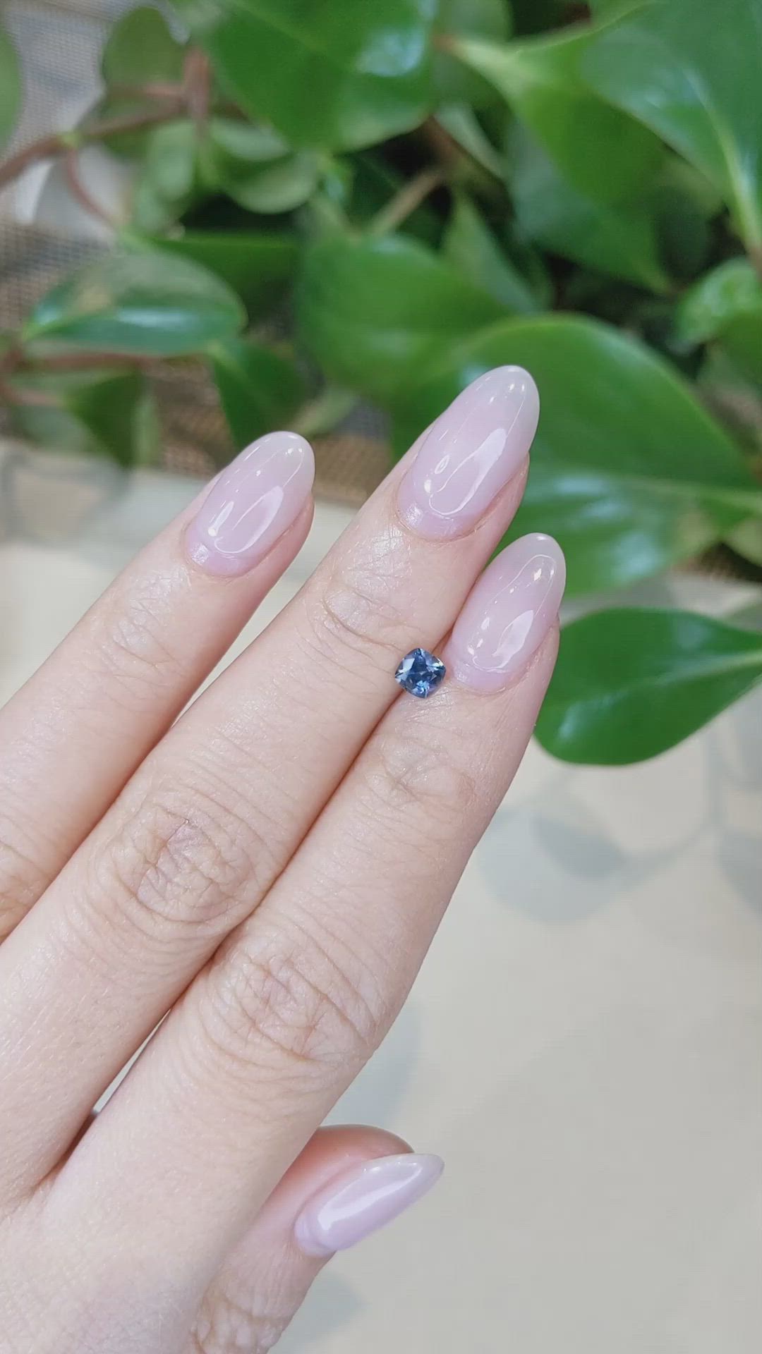 0.43 Ct. Greyish Blue Sapphire from Montana Size Video