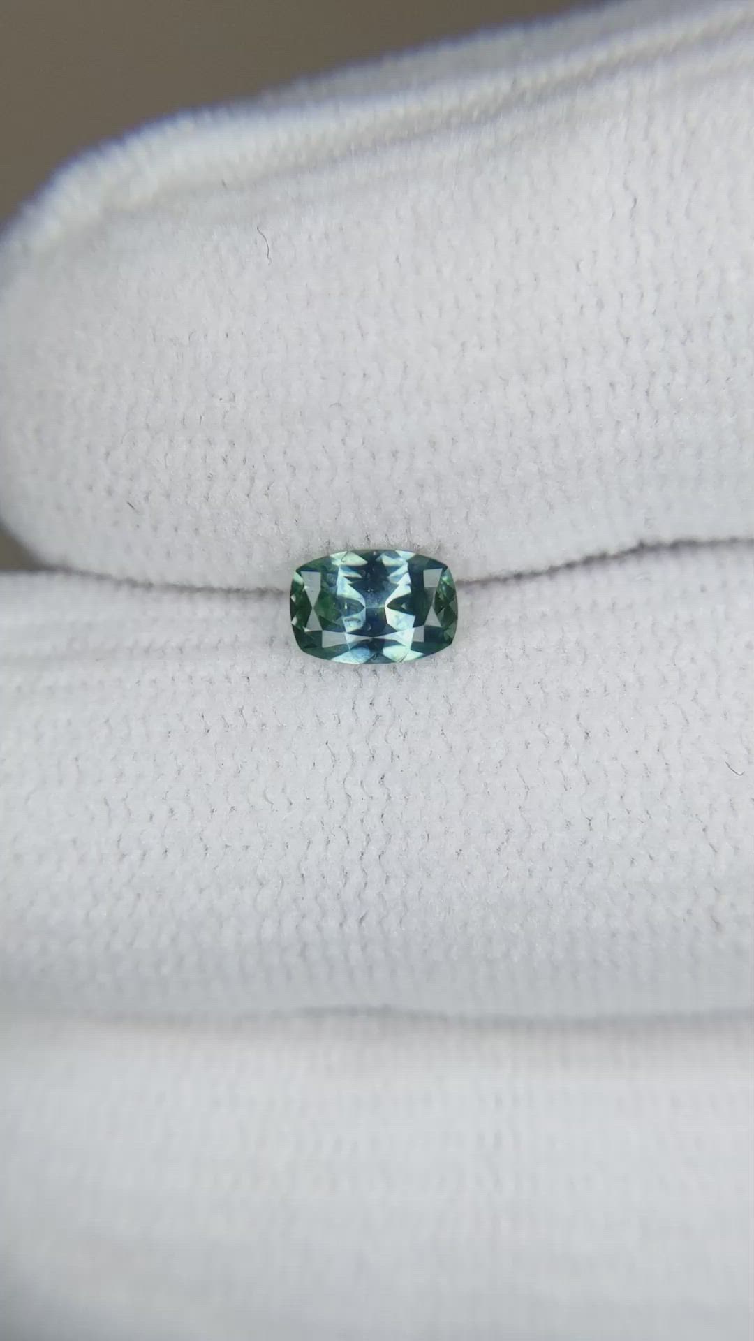 0.48 Ct. Bluish Green Sapphire from Montana Size Video