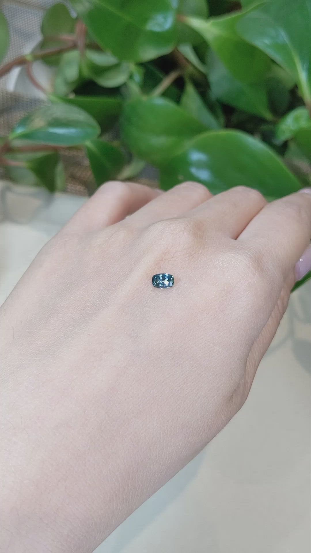 0.48 Ct. Bluish Green Sapphire from Montana Size Video