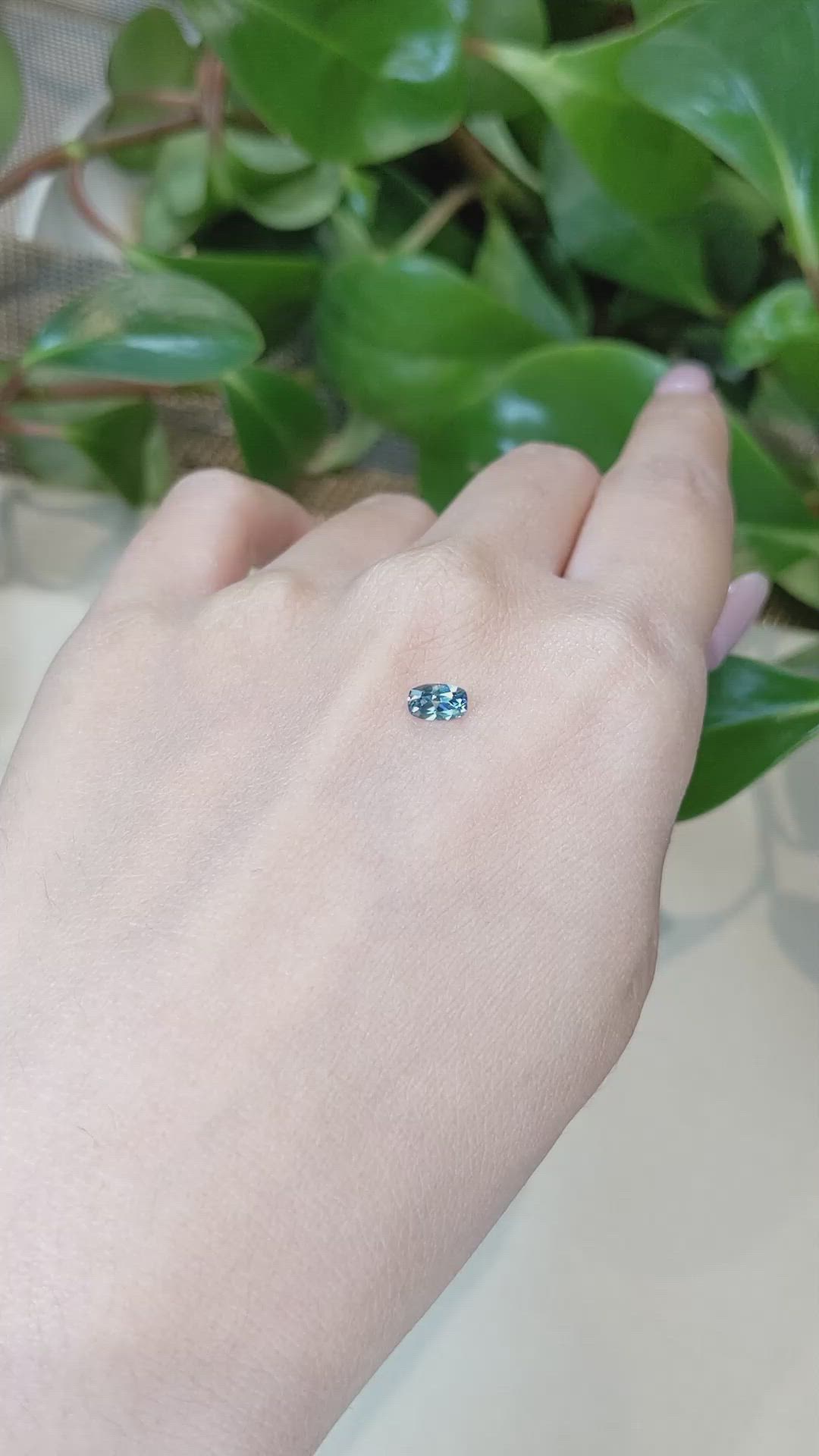 0.50 Ct. Greenish Blue Sapphire from Montana Size Video