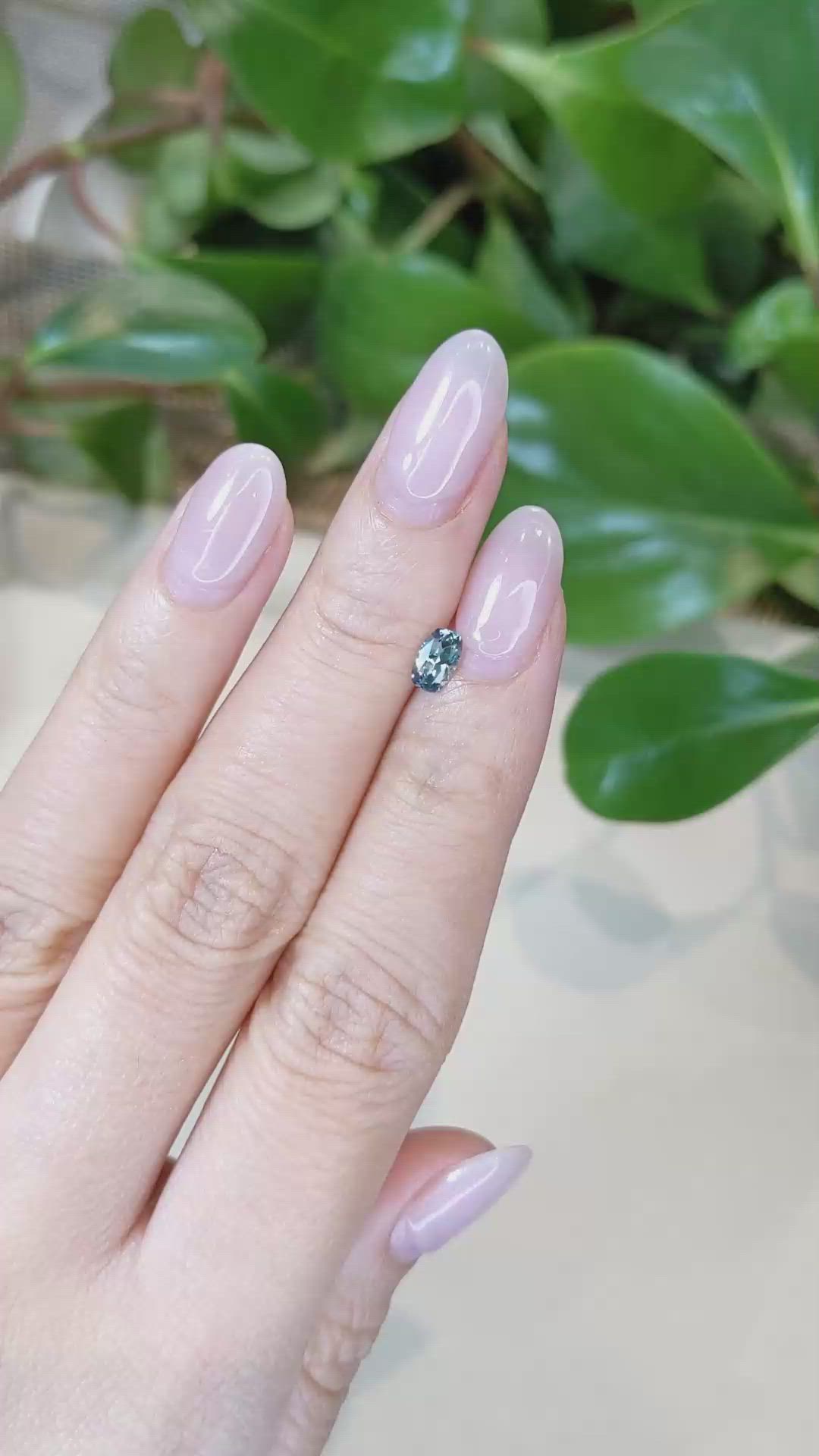 0.50 Ct. Greenish Blue Sapphire from Montana Size Video