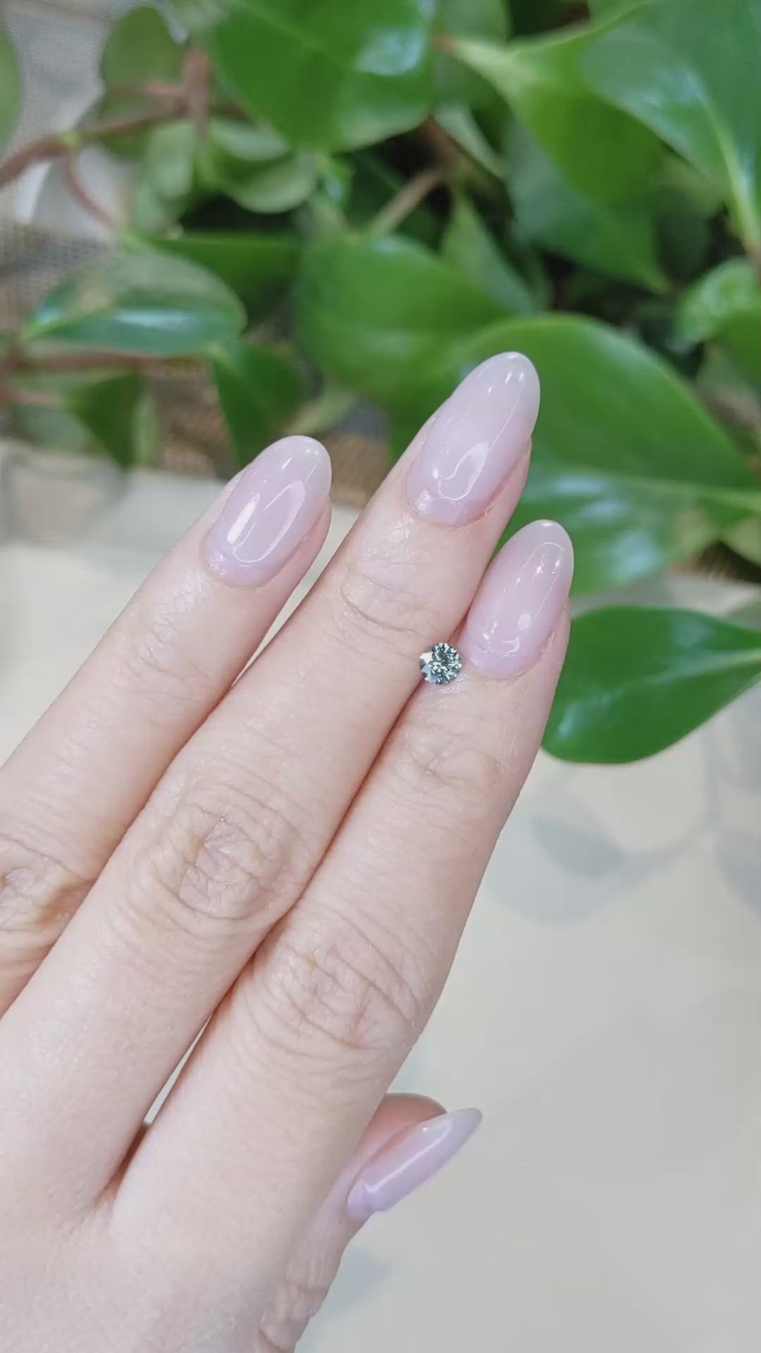 0.27 Ct. Bluish Green Sapphire from Montana Size Video