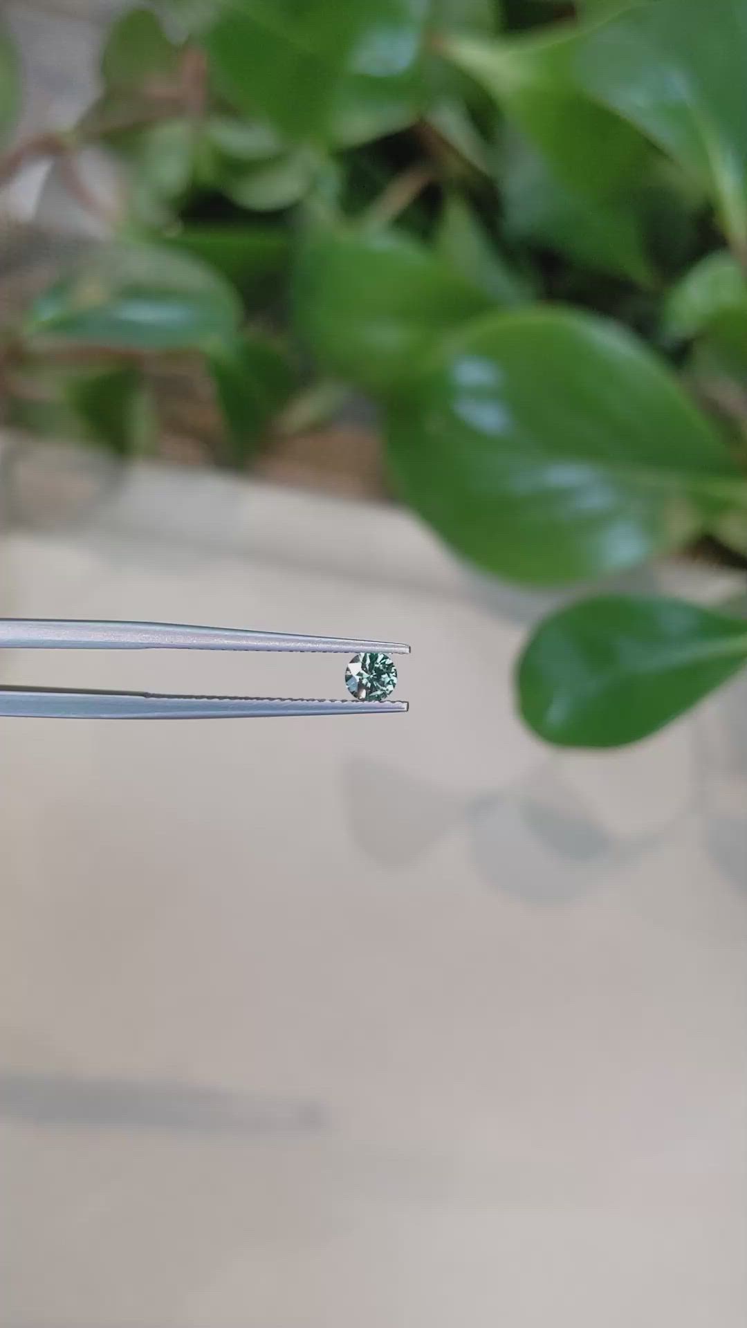 0.27 Ct. Bluish Green Sapphire from Montana Size Video