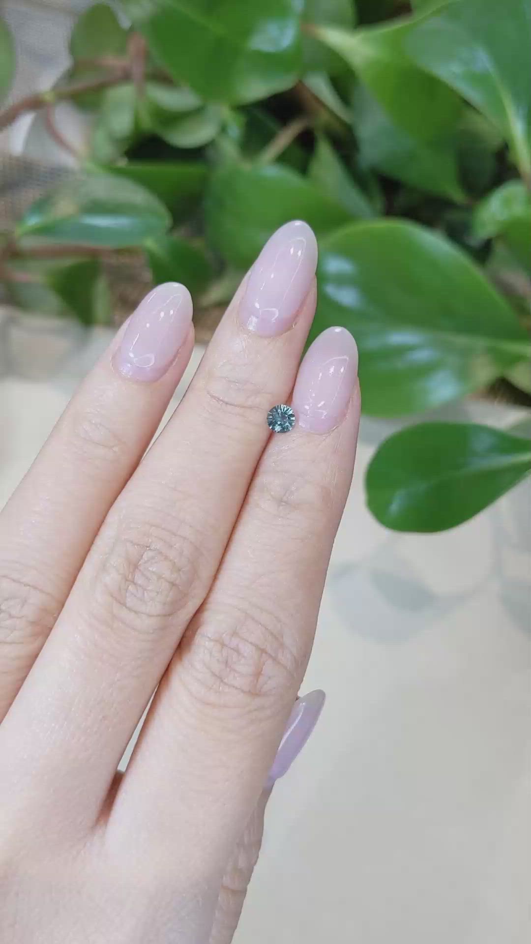 0.30 Ct. Bluish Green Sapphire from Montana Size Video