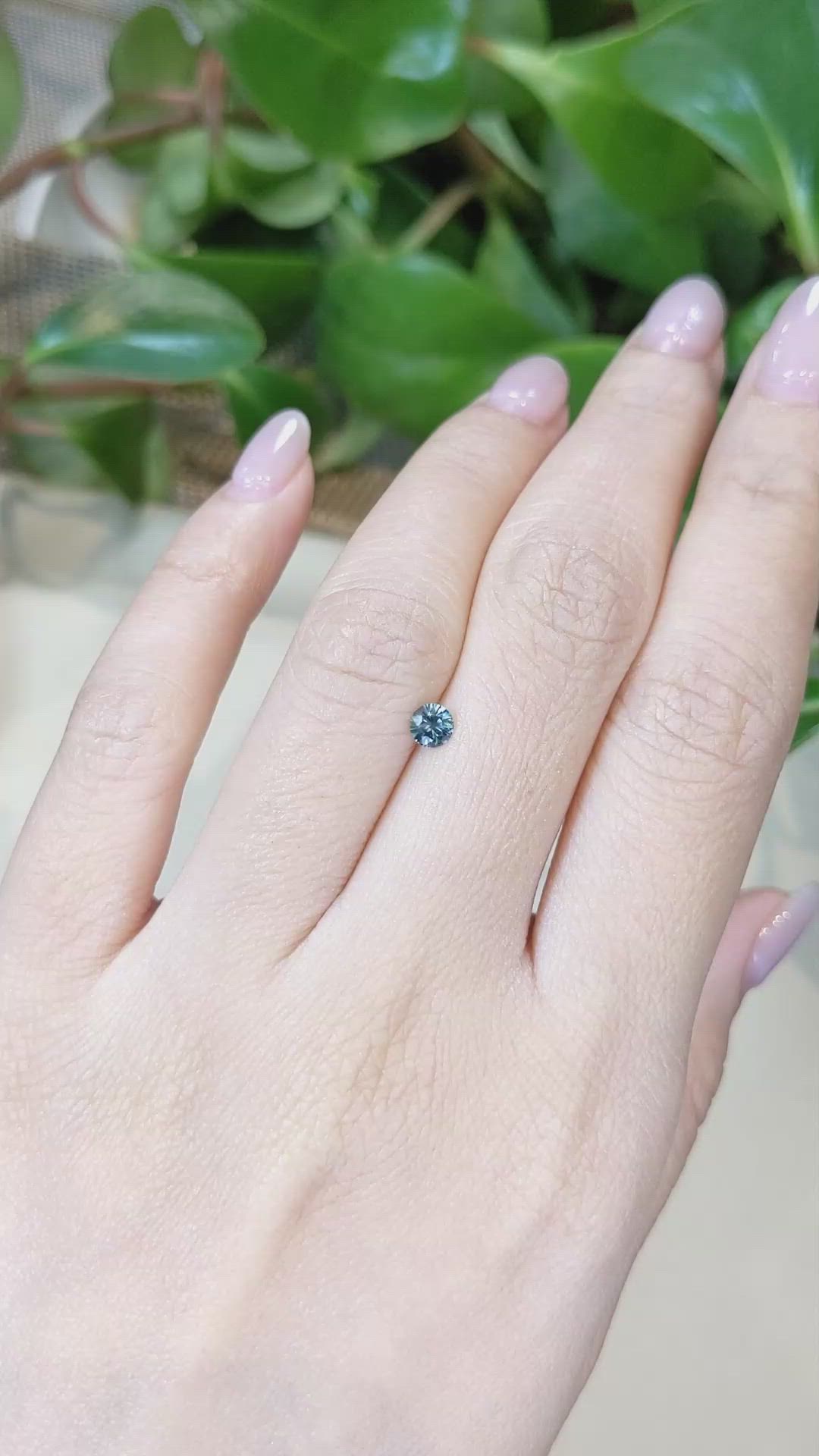 0.30 Ct. Bluish Green Sapphire from Montana Size Video