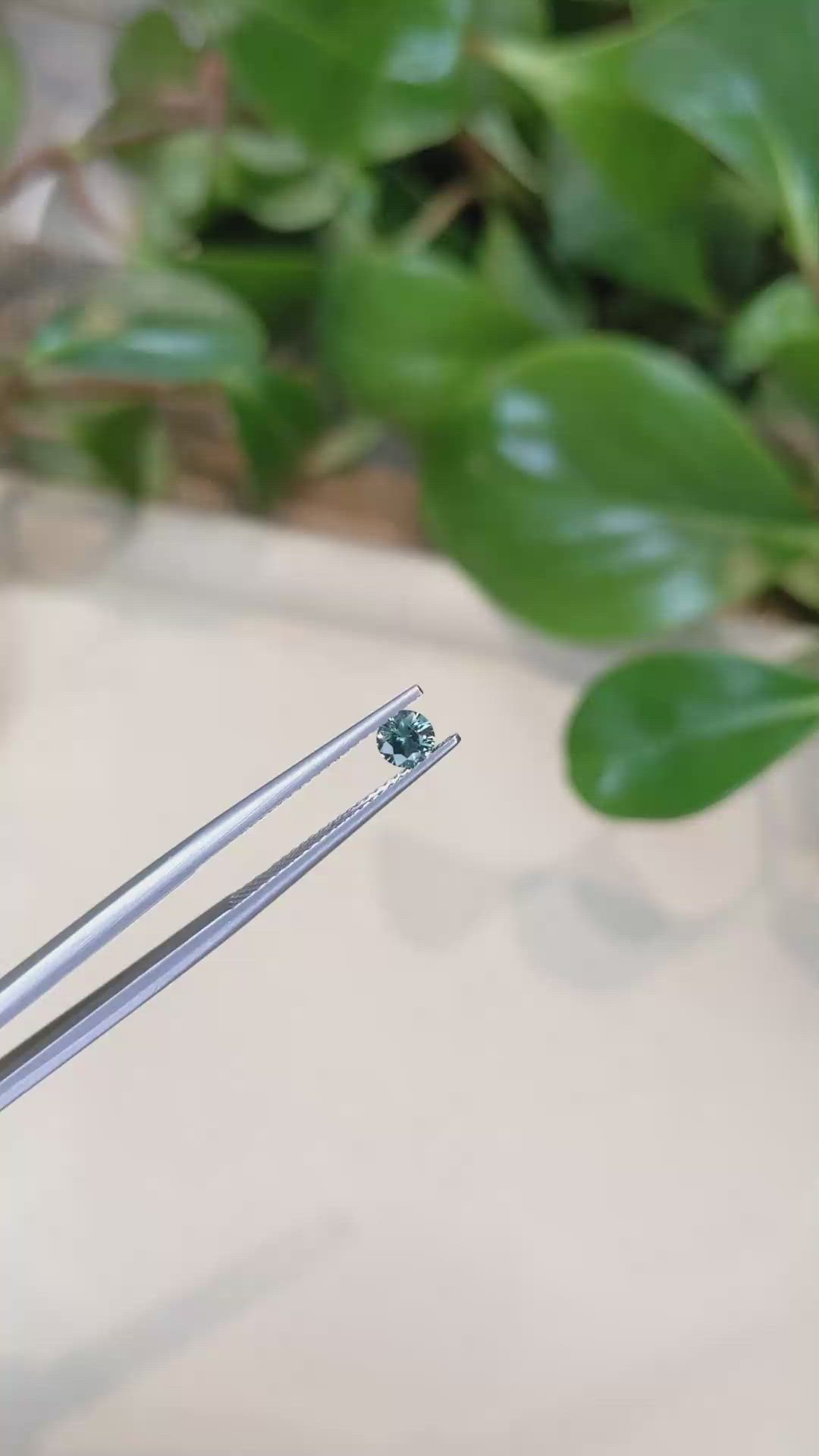 0.30 Ct. Bluish Green Sapphire from Montana Size Video