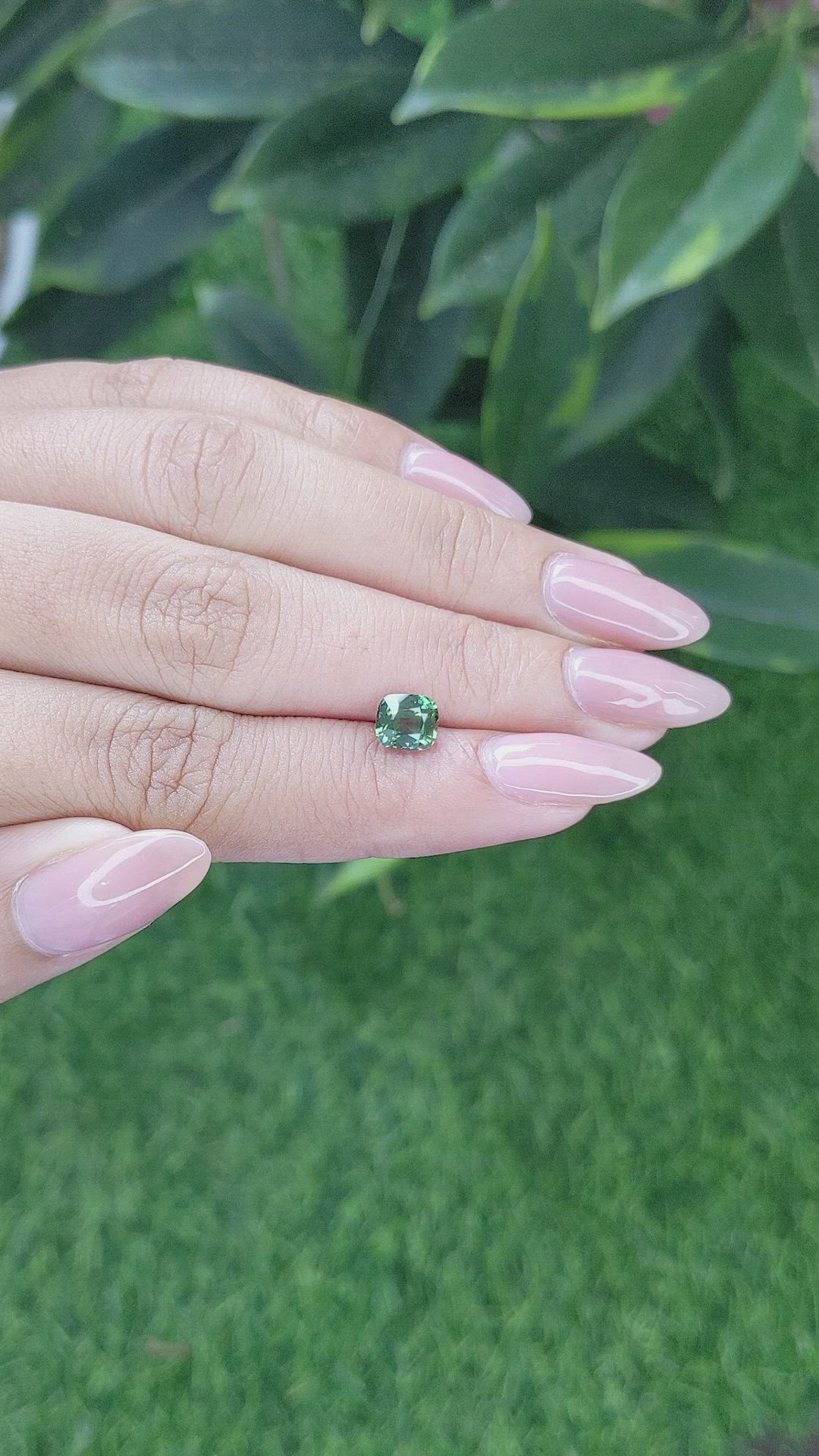 1.34 Ct. Bluish Green Sapphire from Tanzania Size Video