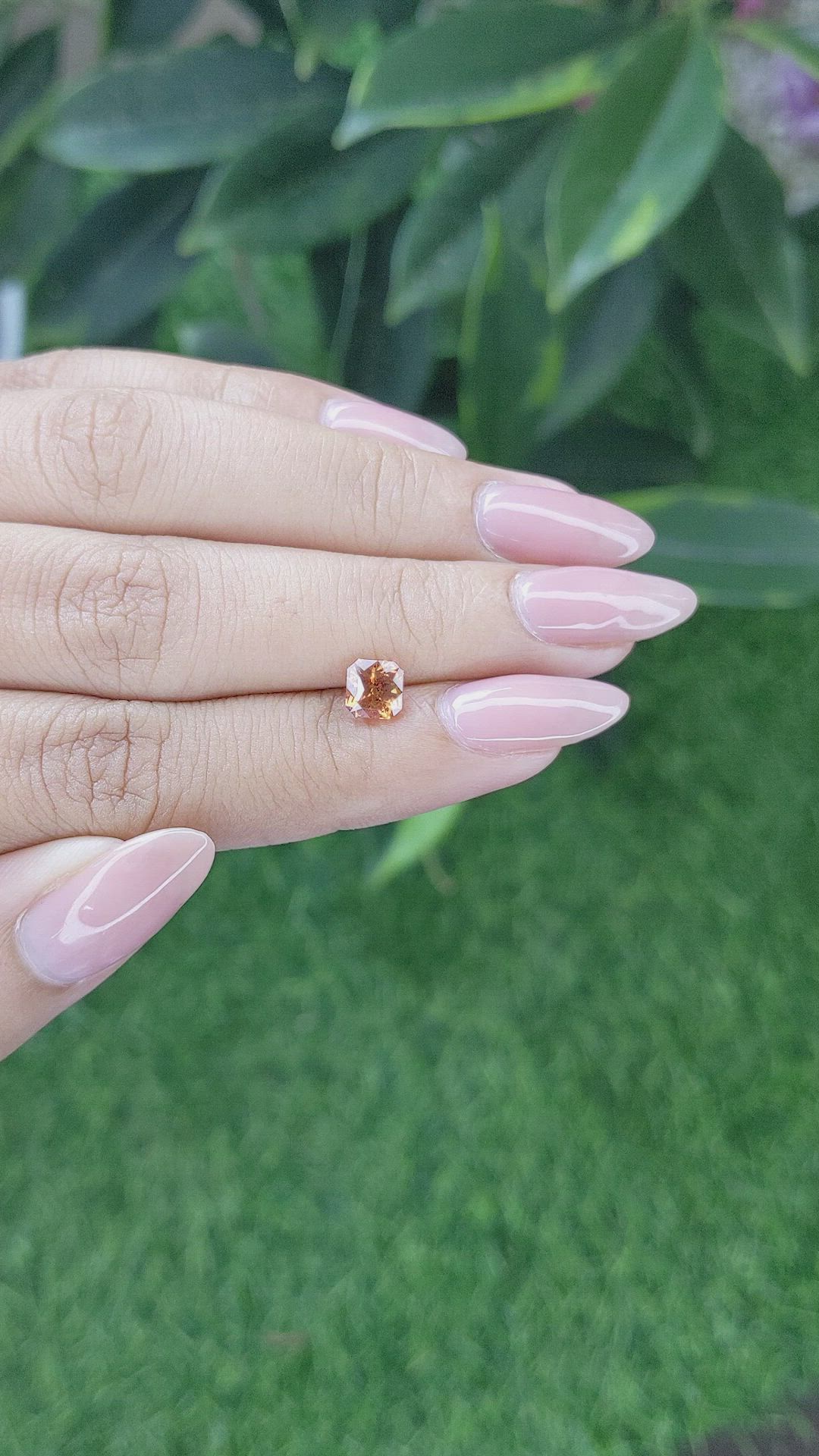 1.08 Ct. Orangish Brown Sapphire from Madagascar Size Video