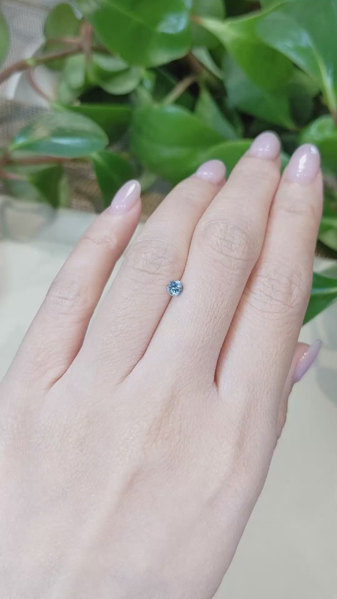 0.30 Ct. Greenish Blue Sapphire from Montana Size Video