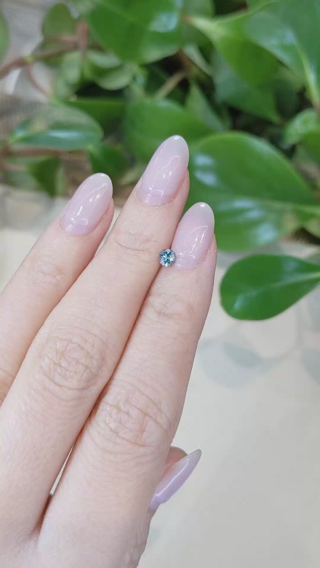 0.30 Ct. Greenish Blue Sapphire from Montana Size Video