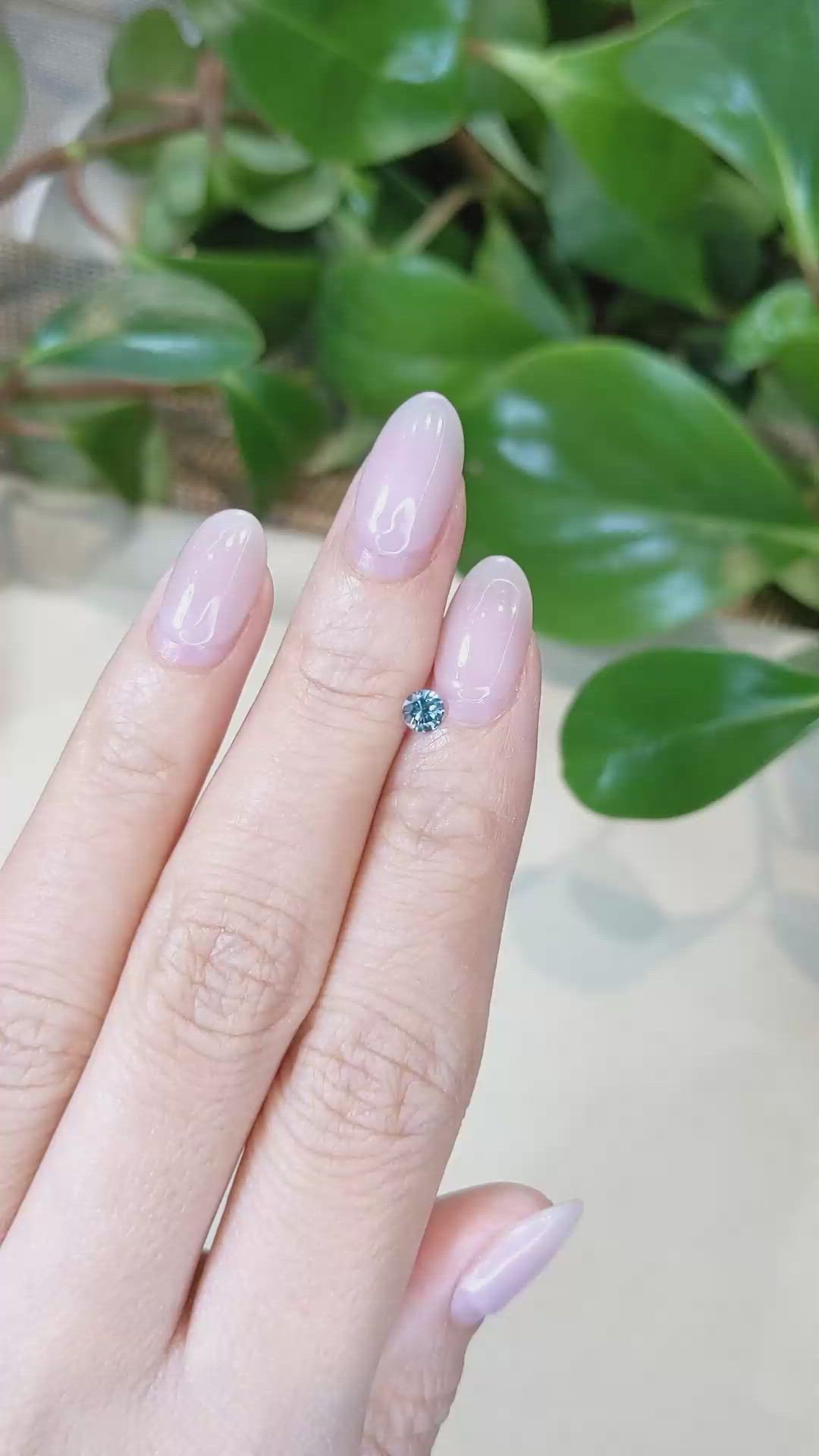 0.28 Ct. Greenish Blue Sapphire from Montana Size Video