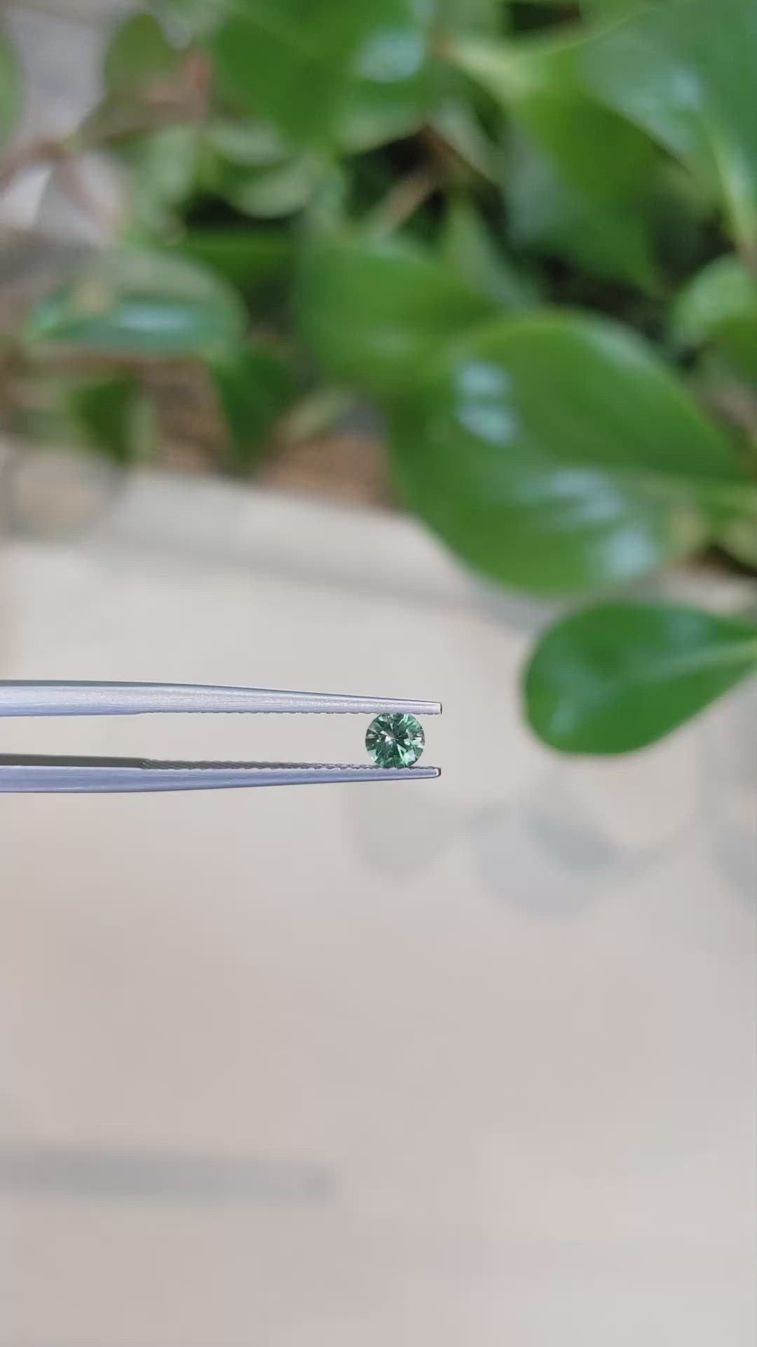 0.28 Ct. Bluish Green Sapphire from Montana Size Video