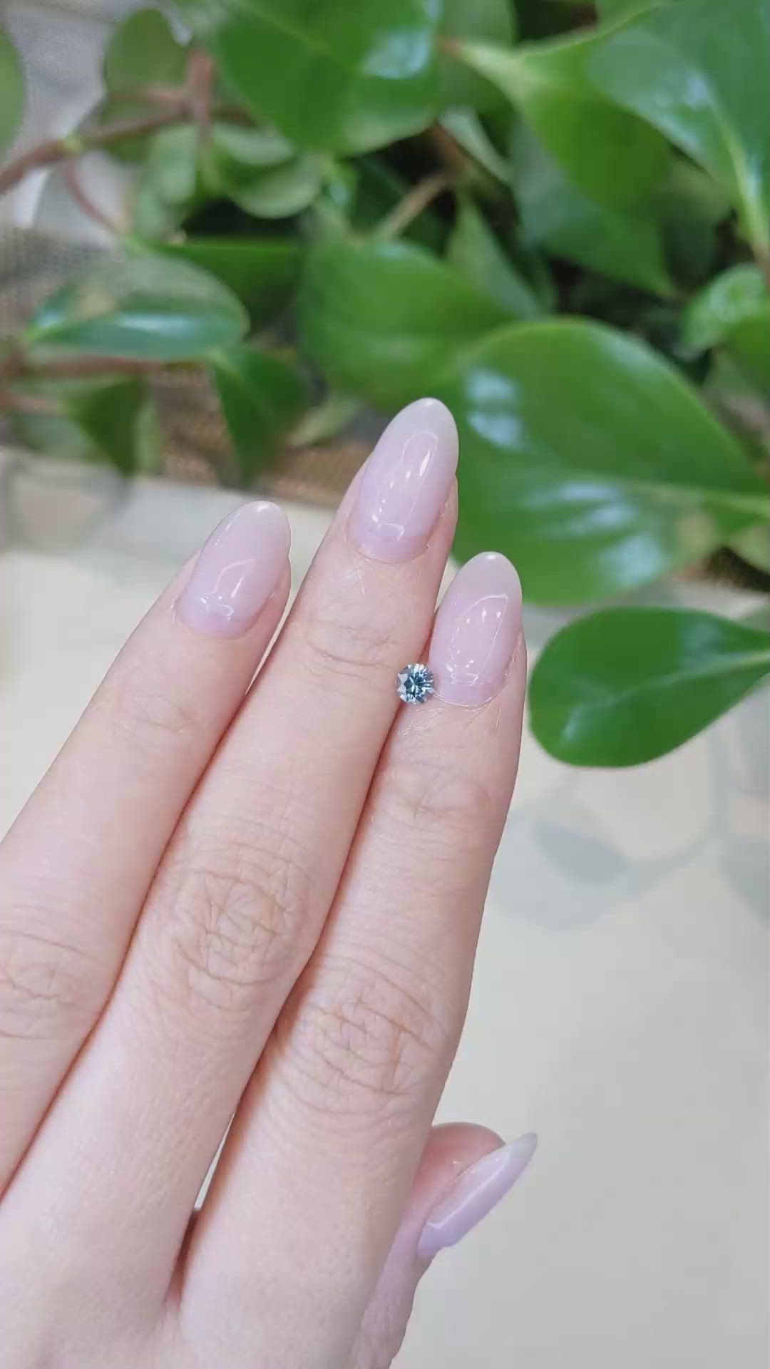 0.28 Ct. Bluish Green Sapphire from Montana Size Video