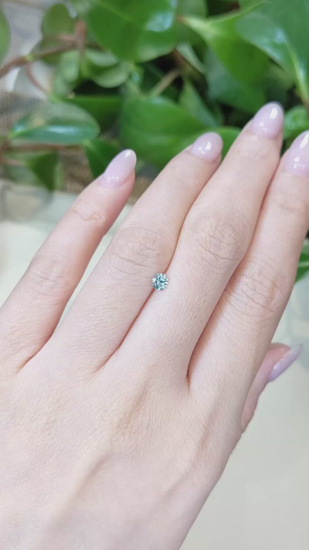 0.28 Ct. Green Sapphire from Montana Size Video