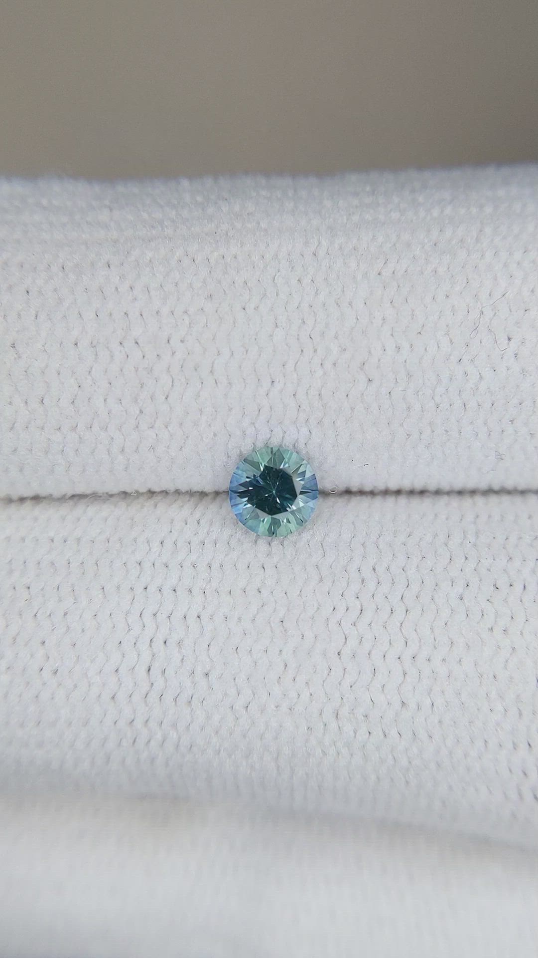 0.28 Ct. Bluish Green Sapphire from Montana Size Video