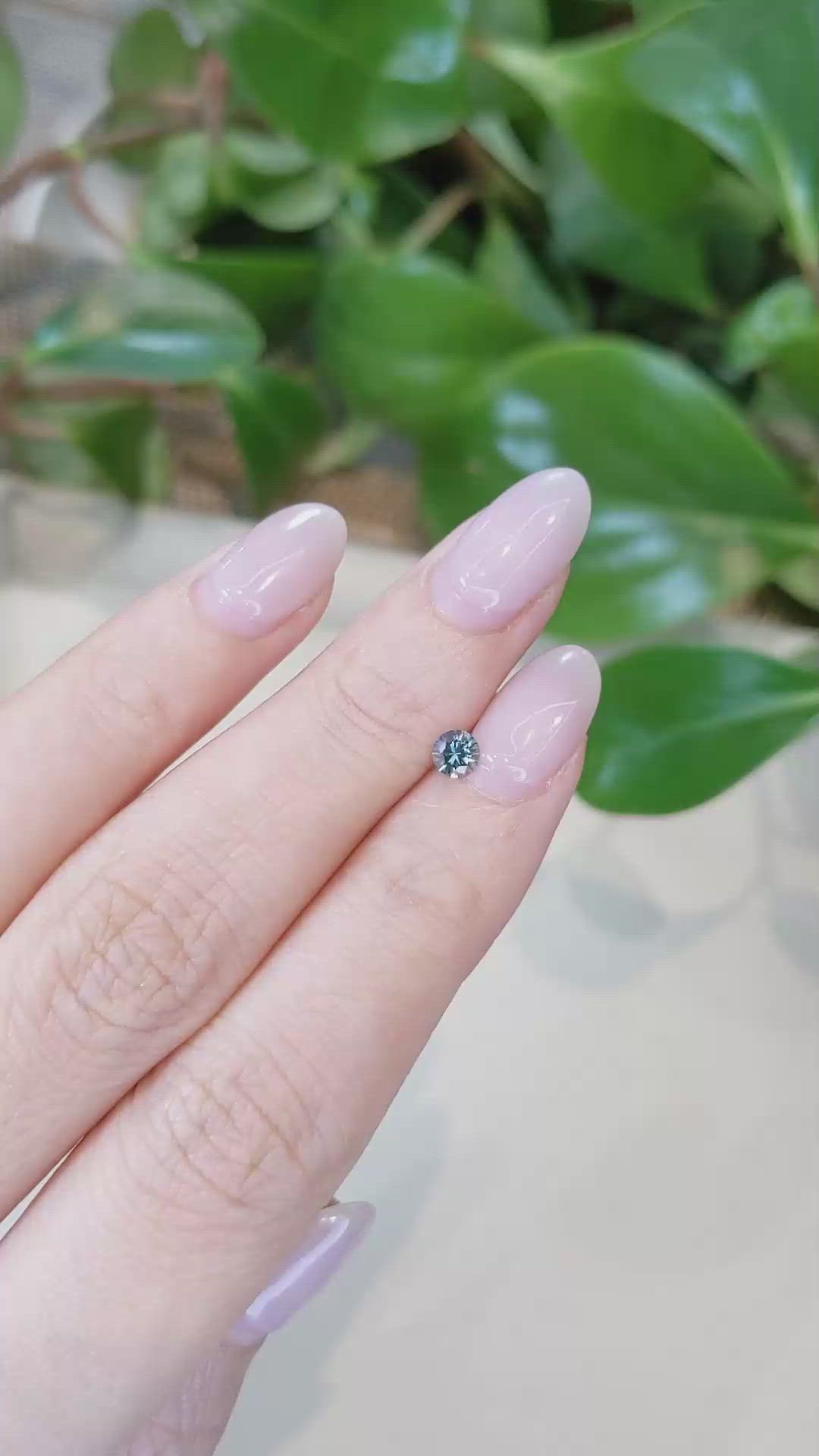 0.28 Ct. Bluish Green Sapphire from Montana Size Video