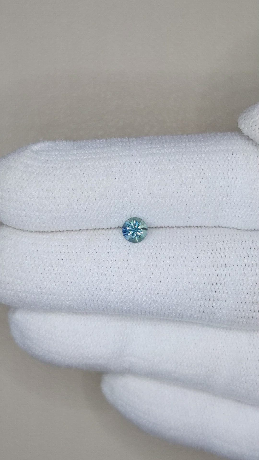 0.28 Ct. Bluish Green Sapphire from Montana Size Video
