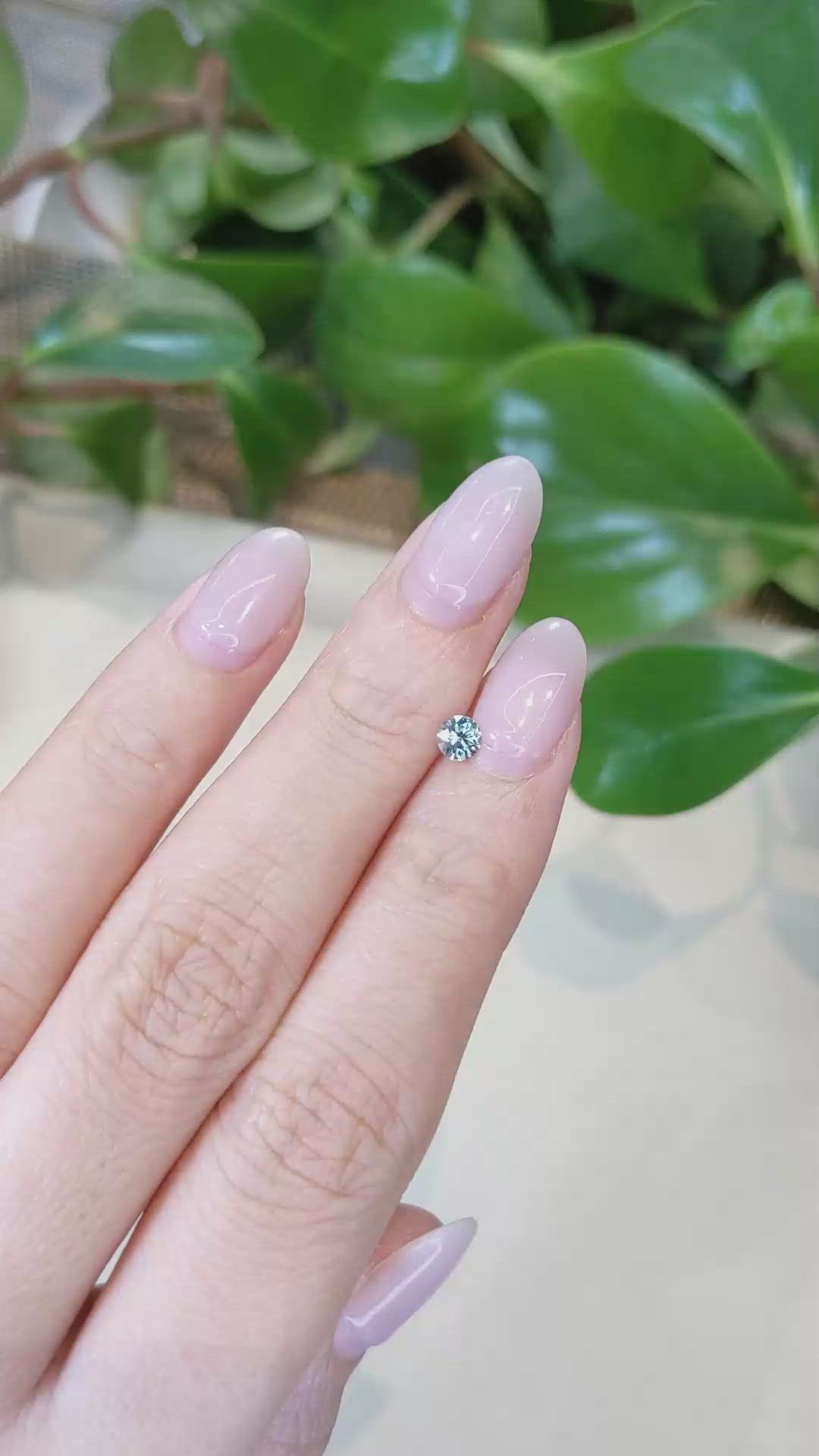 0.28 Ct. Greenish Blue Sapphire from Montana Size Video