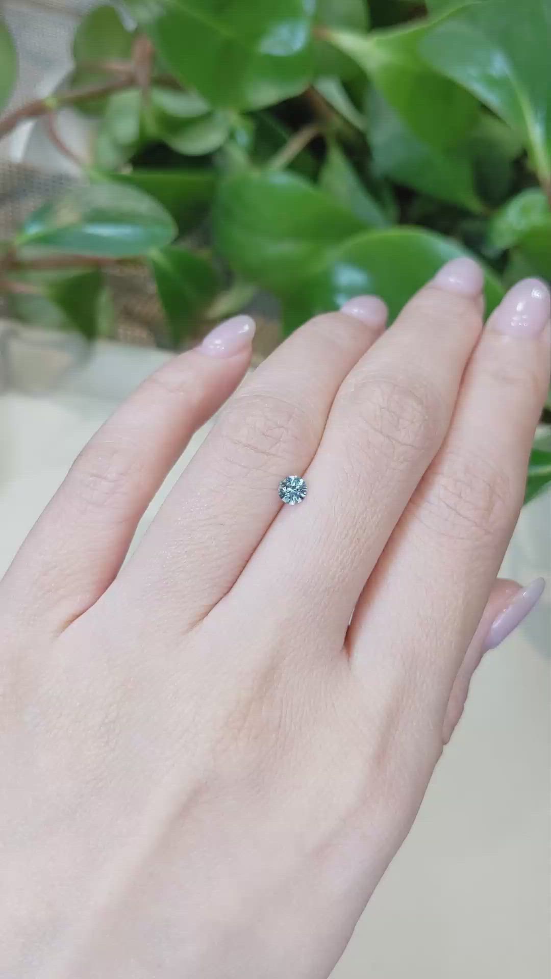 0.28 Ct. Greenish Blue Sapphire from Montana Size Video