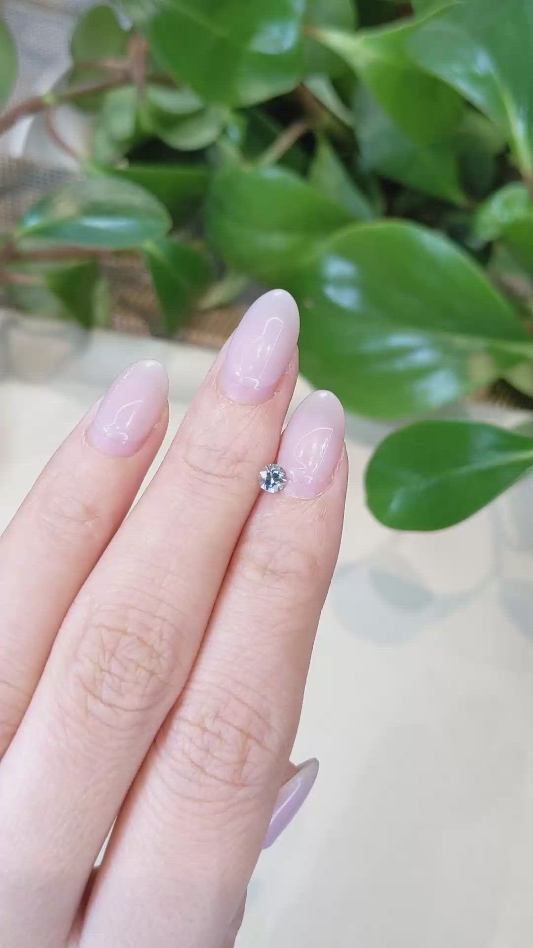 0.28 Ct. Bluish Green Sapphire from Montana Size Video