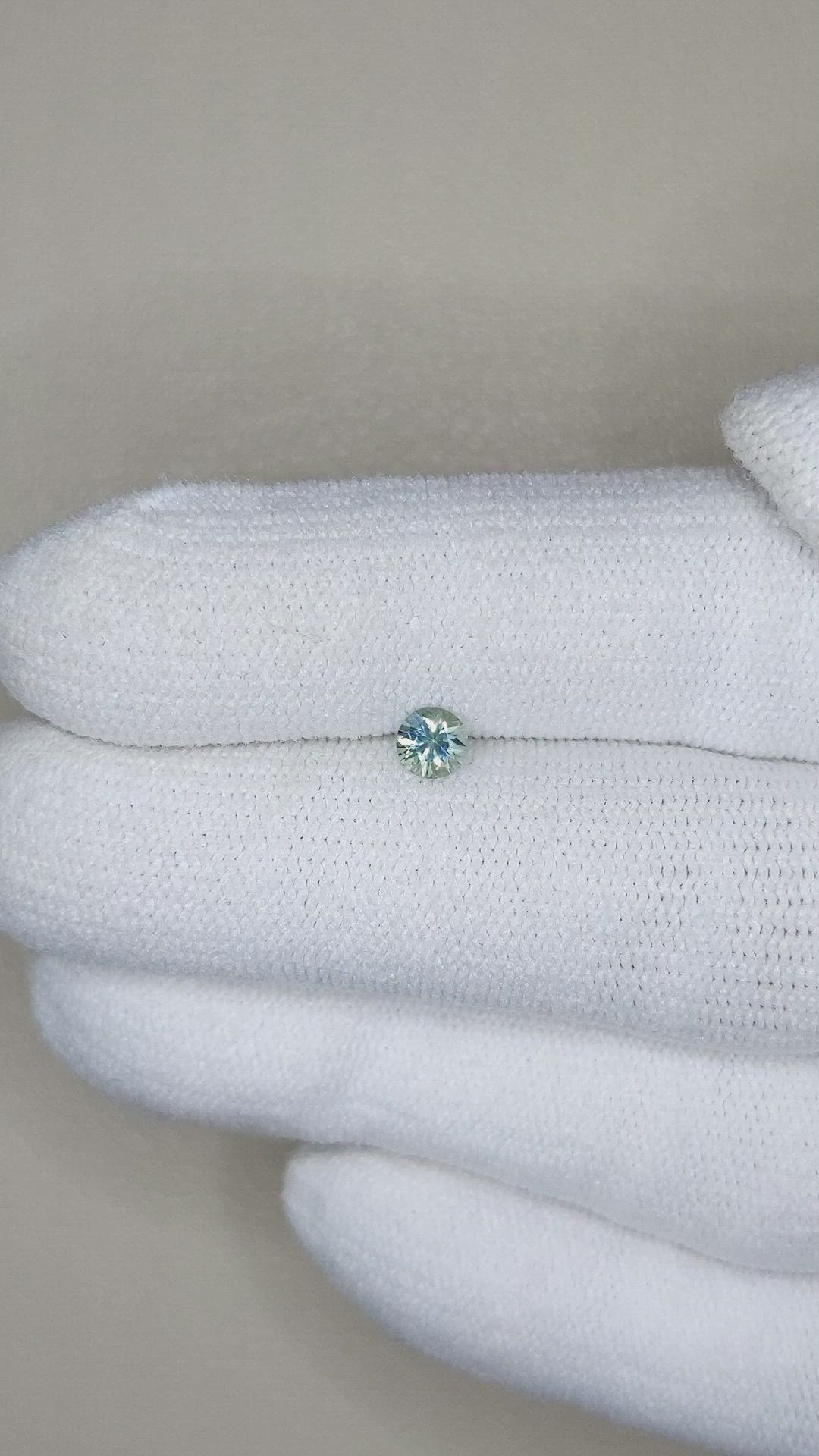 0.28 Ct. Bluish Green Sapphire from Montana Size Video