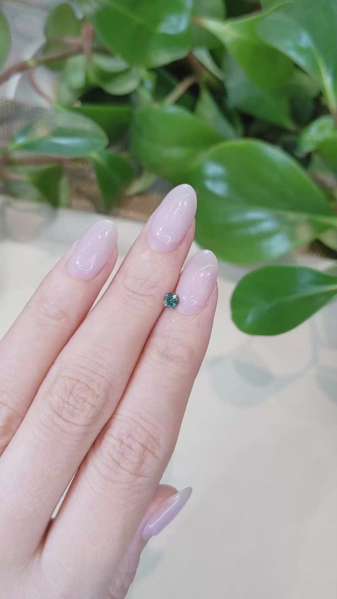 0.28 Ct. Bluish Green Sapphire from Montana Size Video