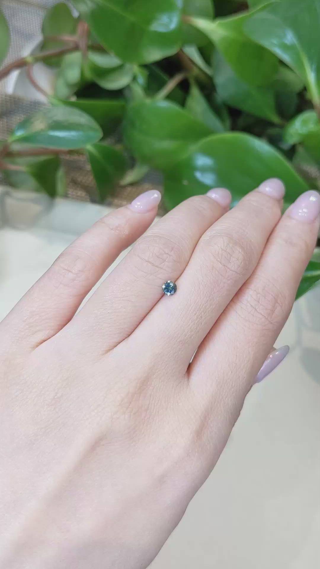 0.28 Ct. Bluish Green Sapphire from Montana Size Video