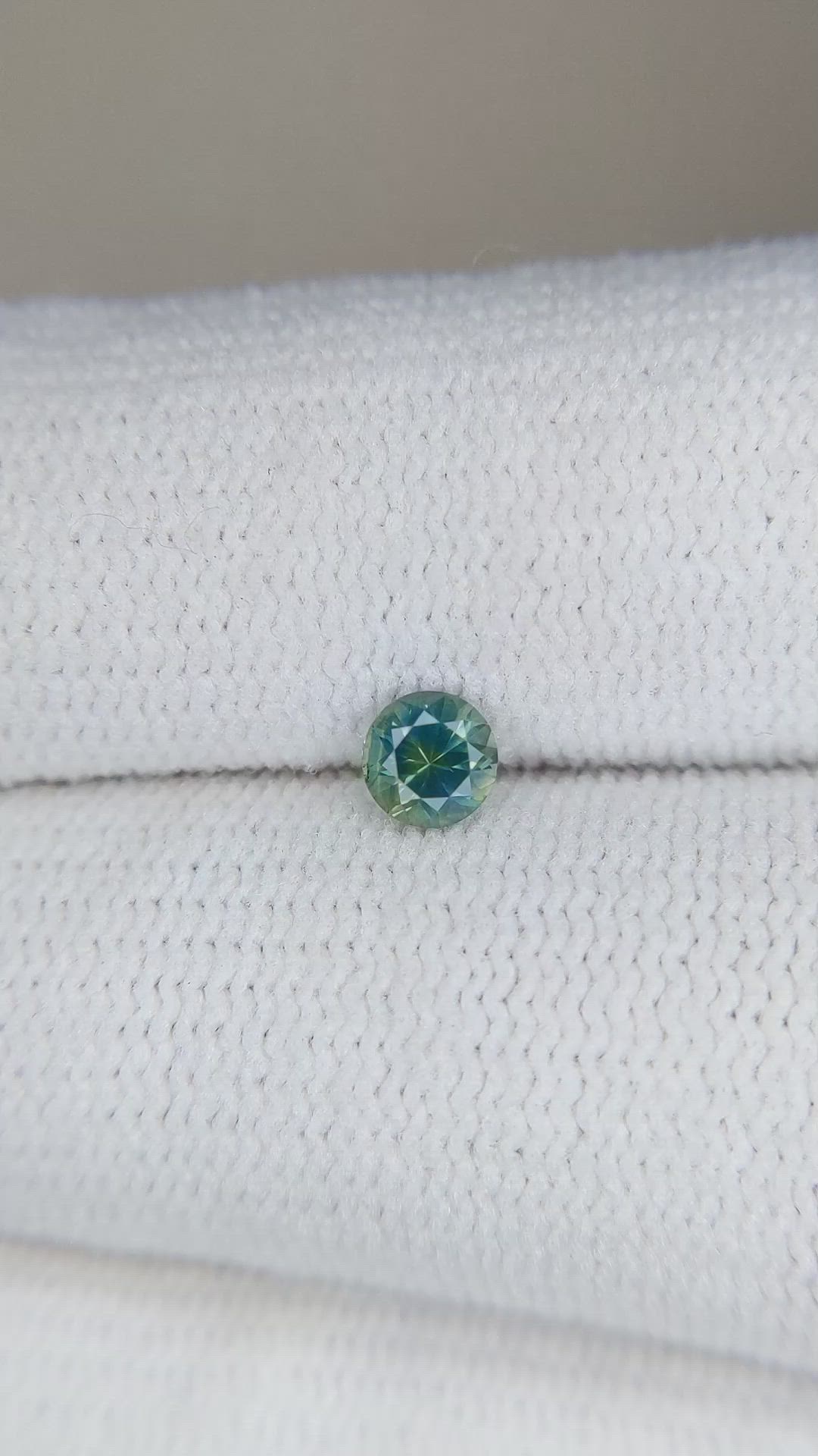 0.28 Ct. Bluish Green Sapphire from Montana Size Video