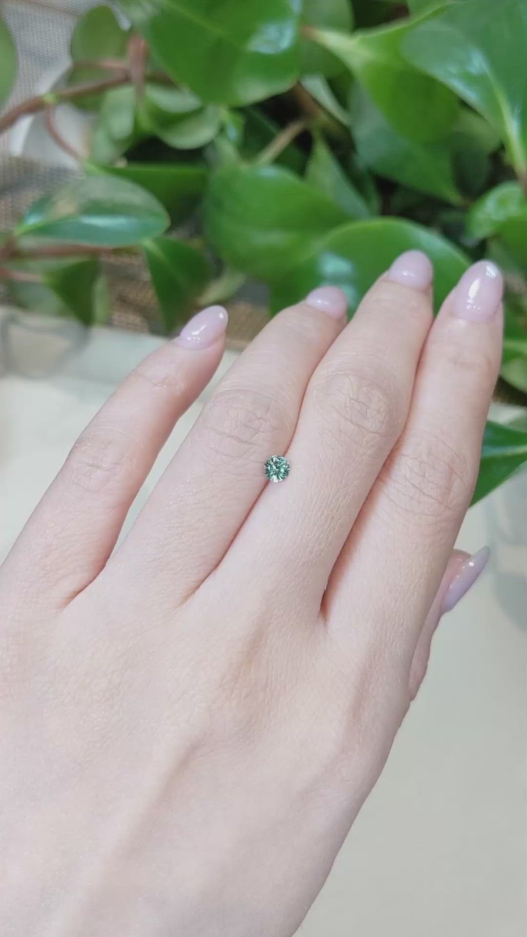 0.32 Ct. Green Sapphire from Montana Size Video